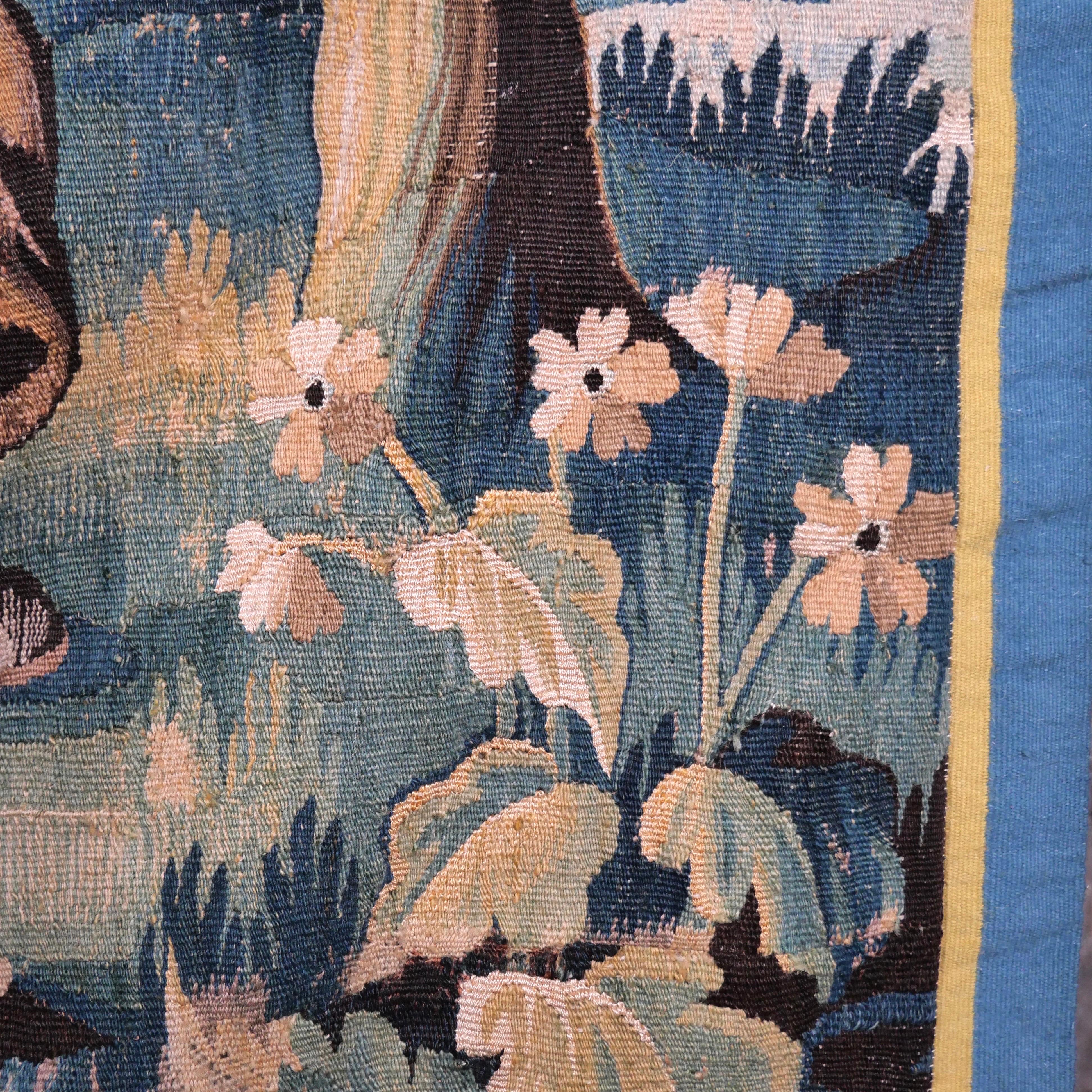 Großer Aubusson-Wandteppich aus dem 17. Jahrhundert im Zustand „Gut“ im Angebot in LYON, FR