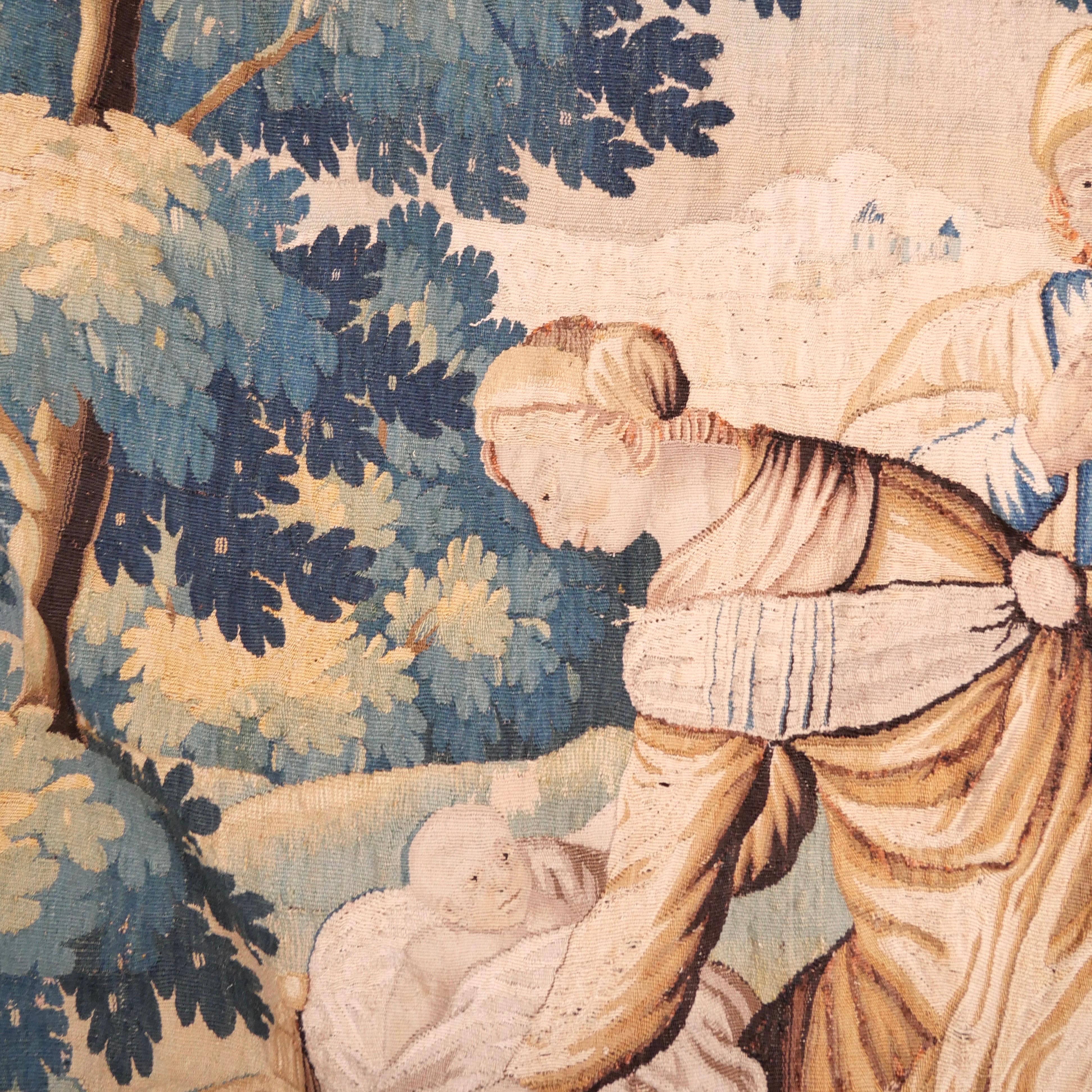 Großer Aubusson-Wandteppich aus dem 17. Jahrhundert (Wolle) im Angebot