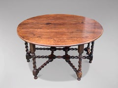 Large 17th Century Charles II Period Solid Oak Double Gateleg Table