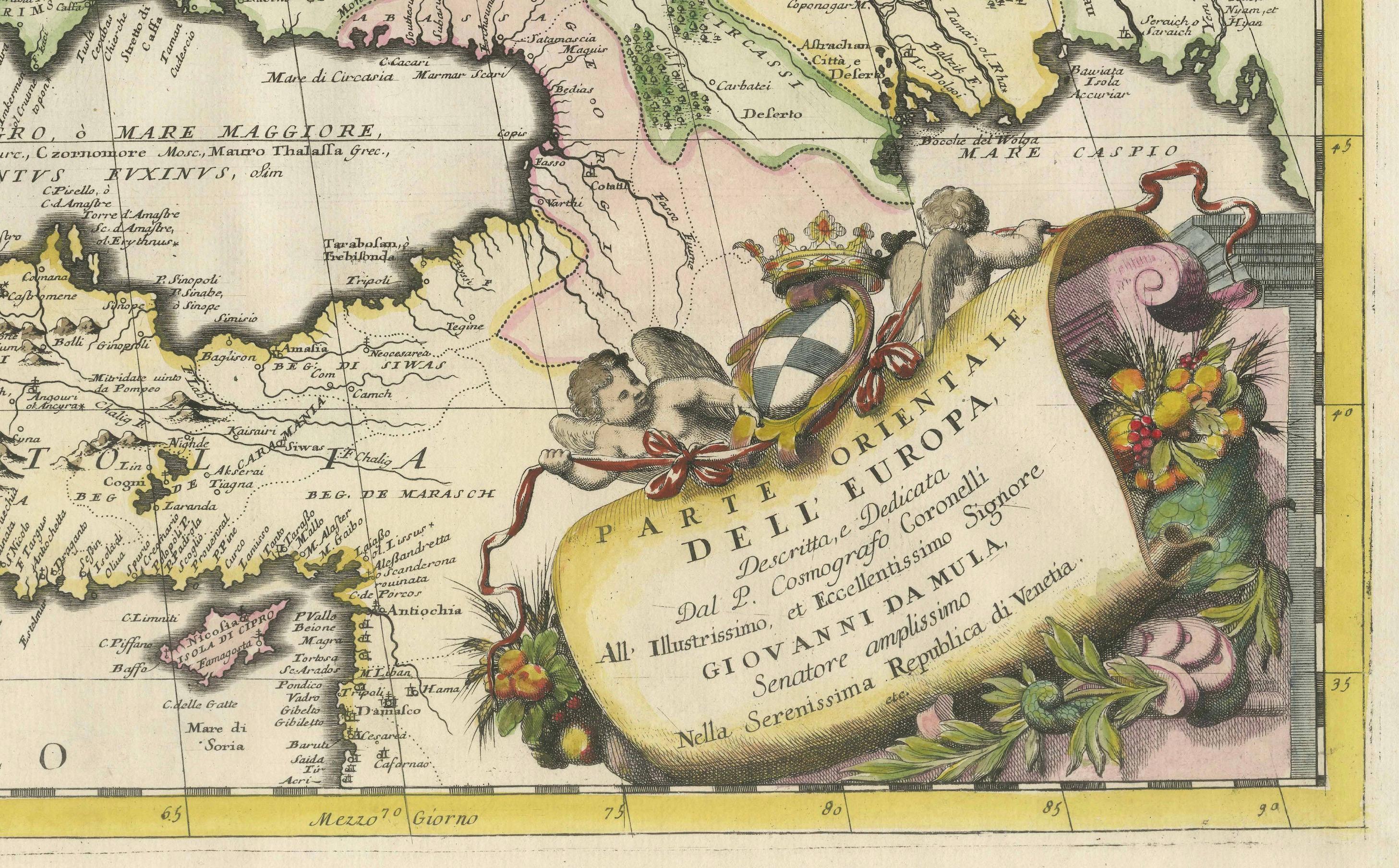 Late 17th Century Large 17th-Century Coronelli Map of Europe with Mythical Islands and Rich Detail For Sale