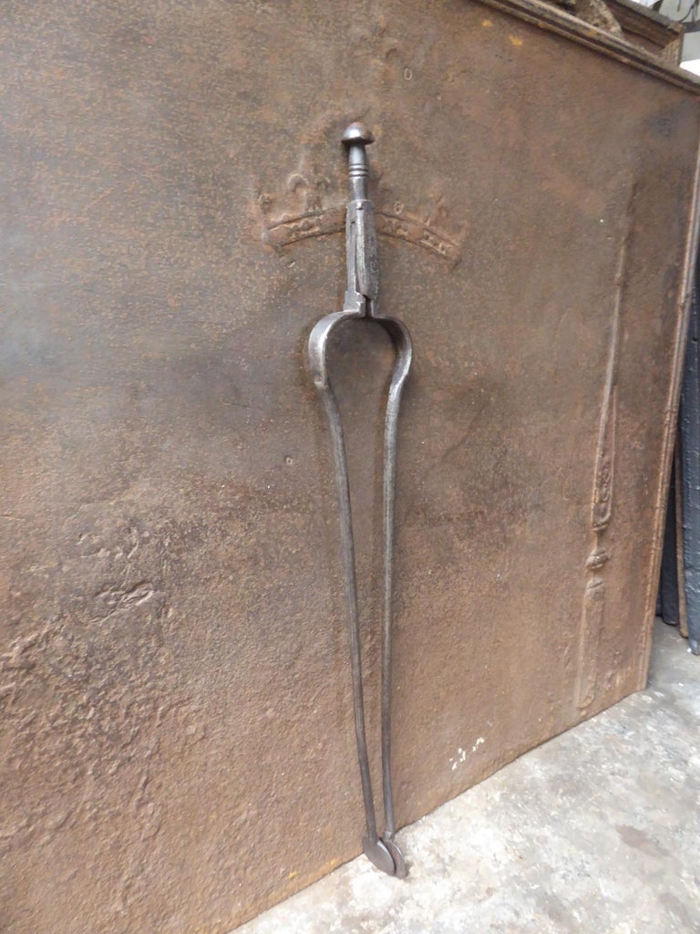 Large 17th Century Dutch Fire Tongs For Sale at 1stDibs