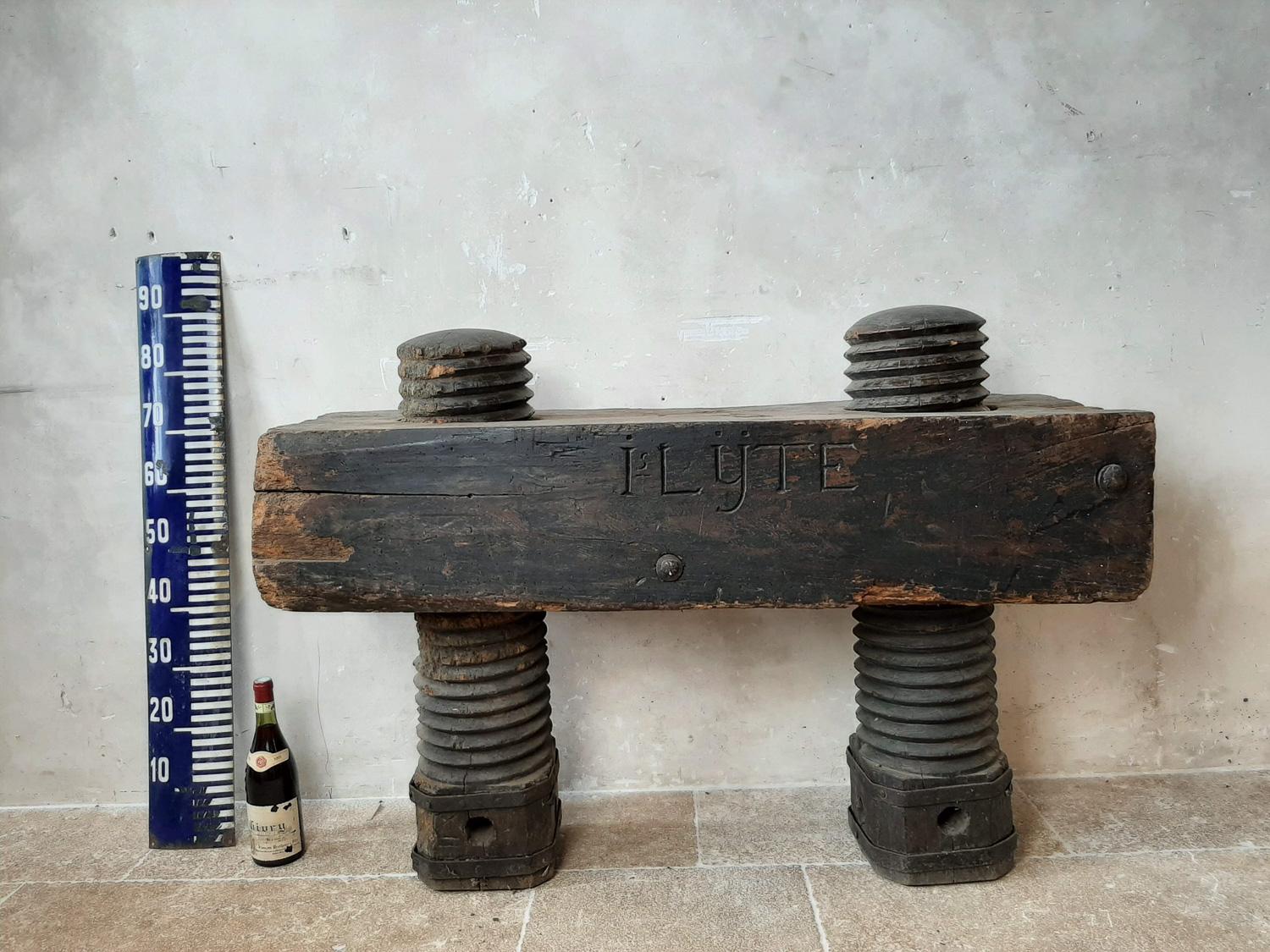 Hand-Carved Large 17th Century Dutch Oak Press with Hand Carved Screw Wire