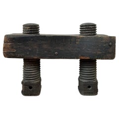 Large 17th Century Dutch Oak Press with Hand Carved Screw Wire