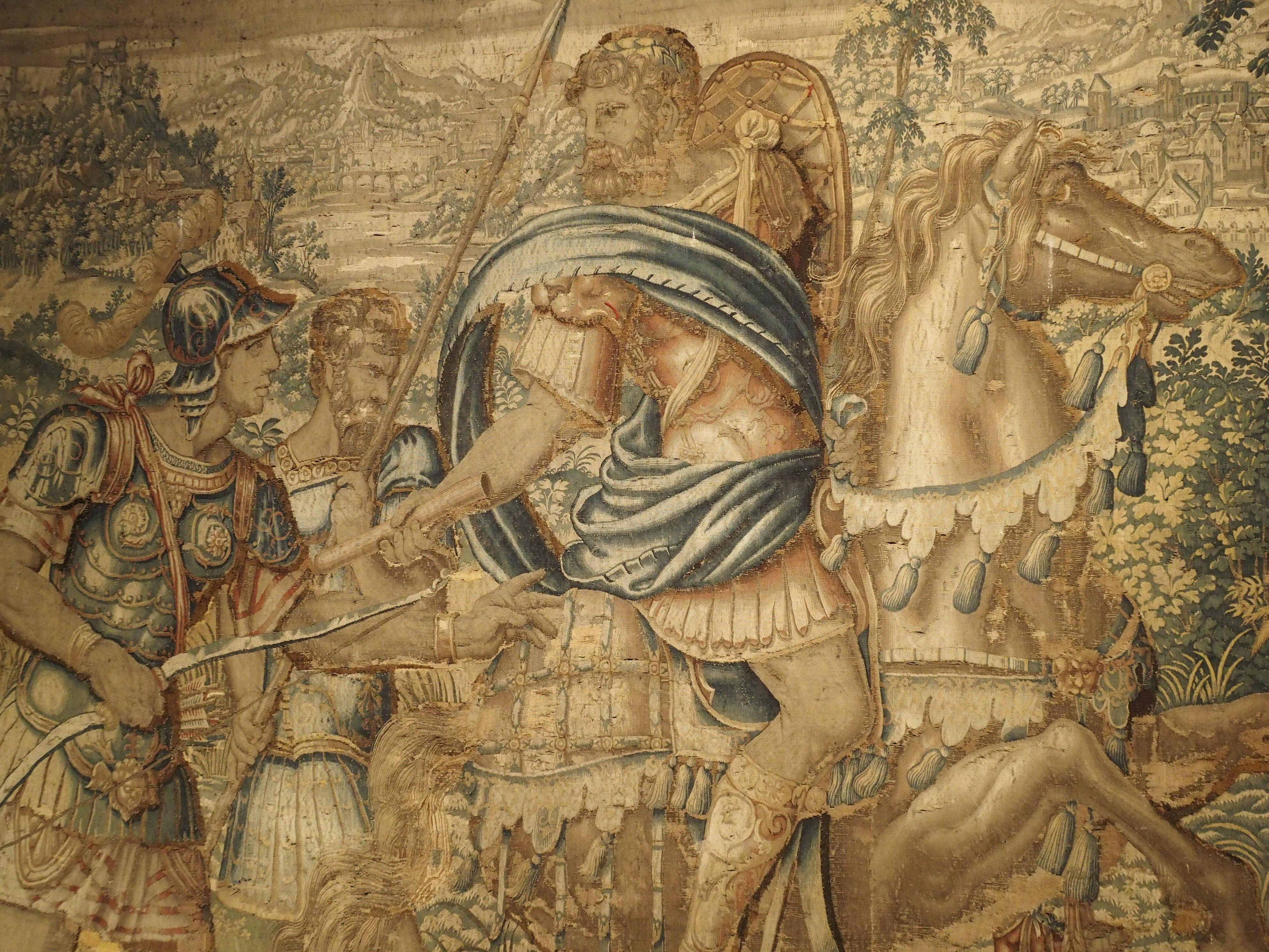 Large 17th Century Flanders Tapestry Depicting a Roman Scene In Good Condition In Dallas, TX