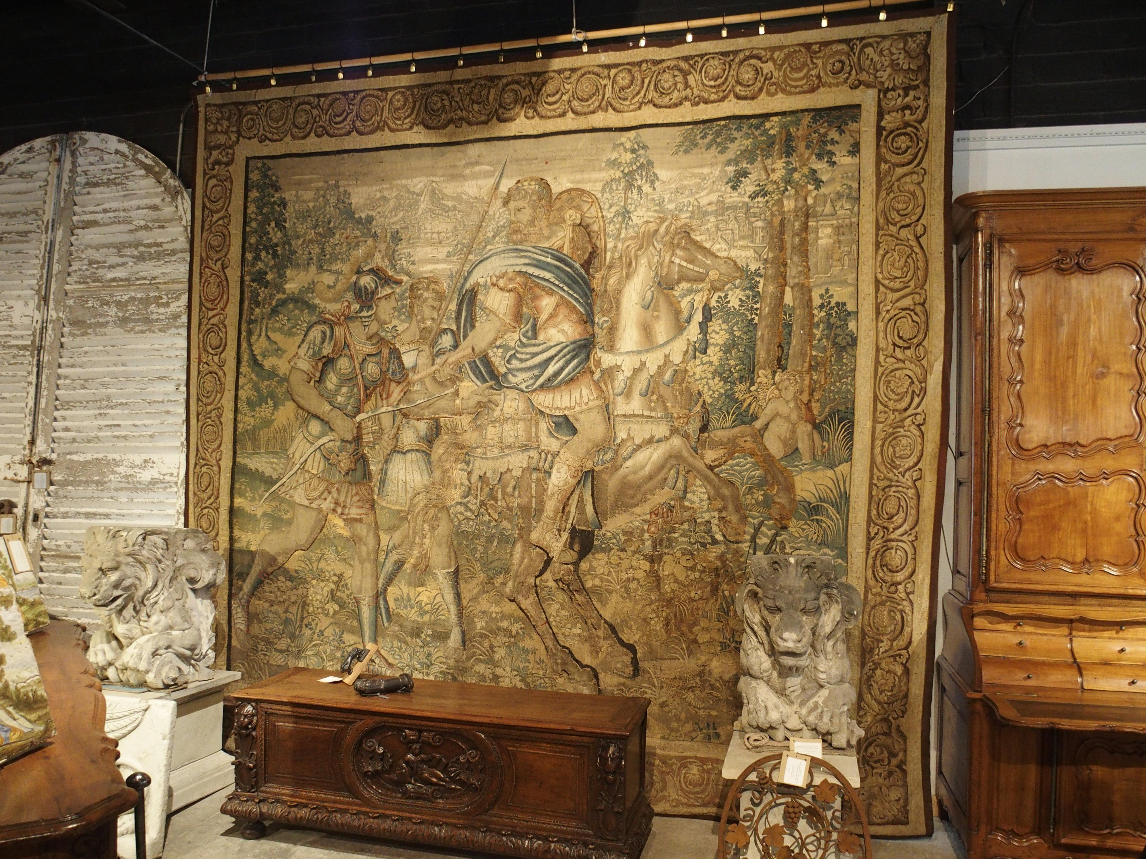 18th Century and Earlier Large 17th Century Flanders Tapestry Depicting a Roman Scene