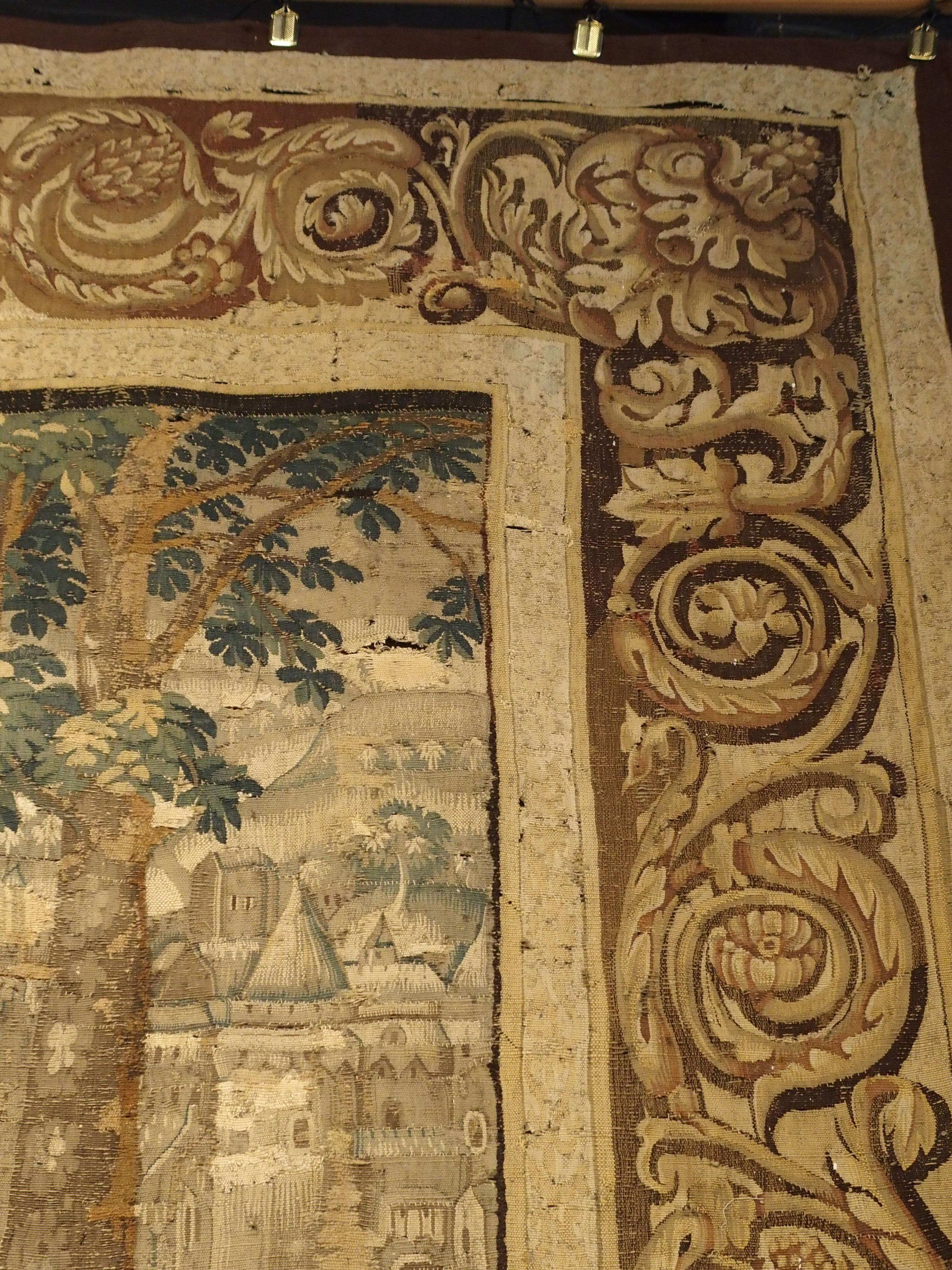 Wool Large 17th Century Flanders Tapestry Depicting a Roman Scene