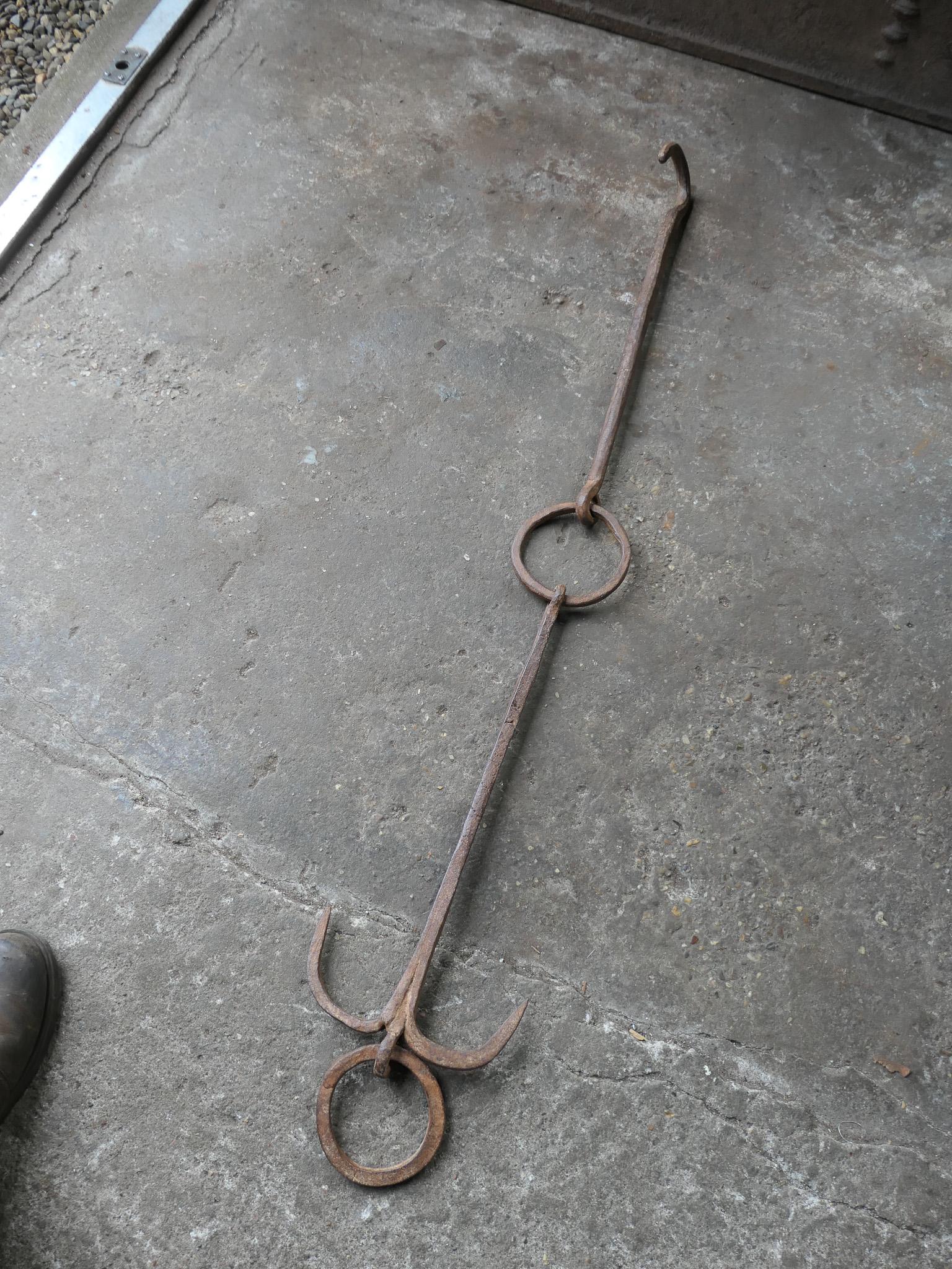 Large 17th Century French Fireplace Pot Hook For Sale 3