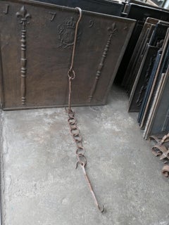 Large 17th Century French Fireplace Pot Hook