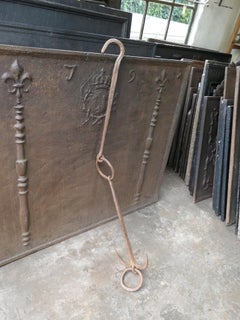 Large 17th Century French Fireplace Pot Hook