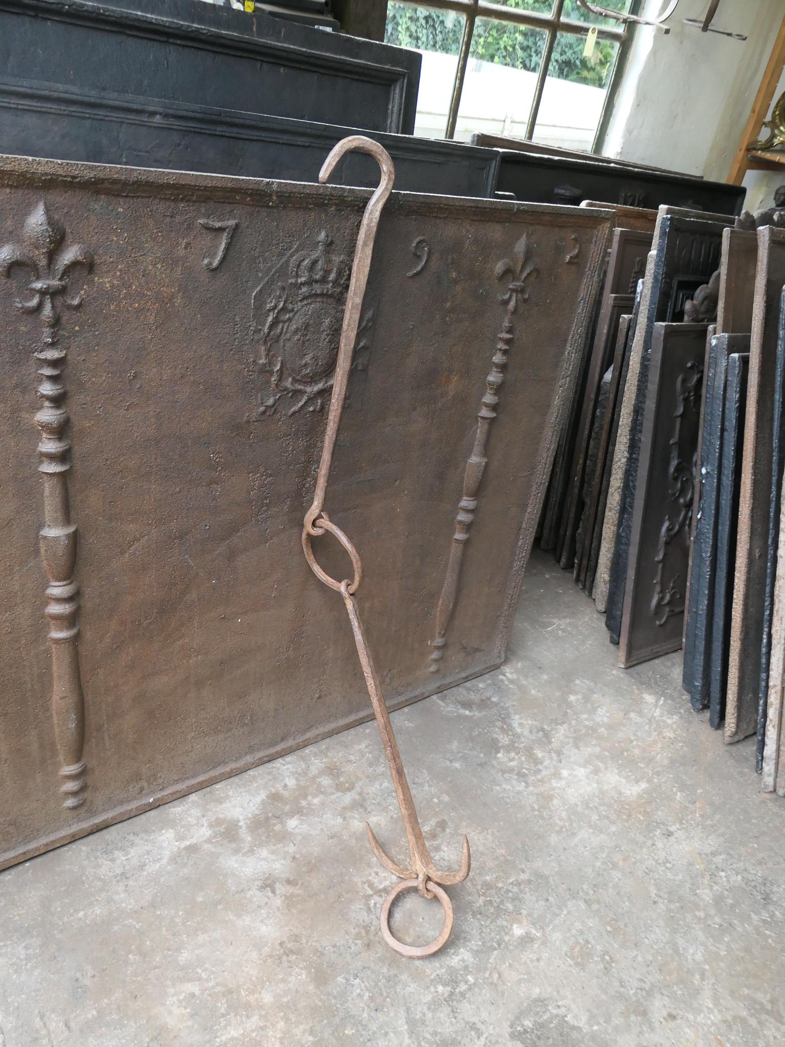 Louis XIV Large 17th Century French Fireplace Pot Hook For Sale