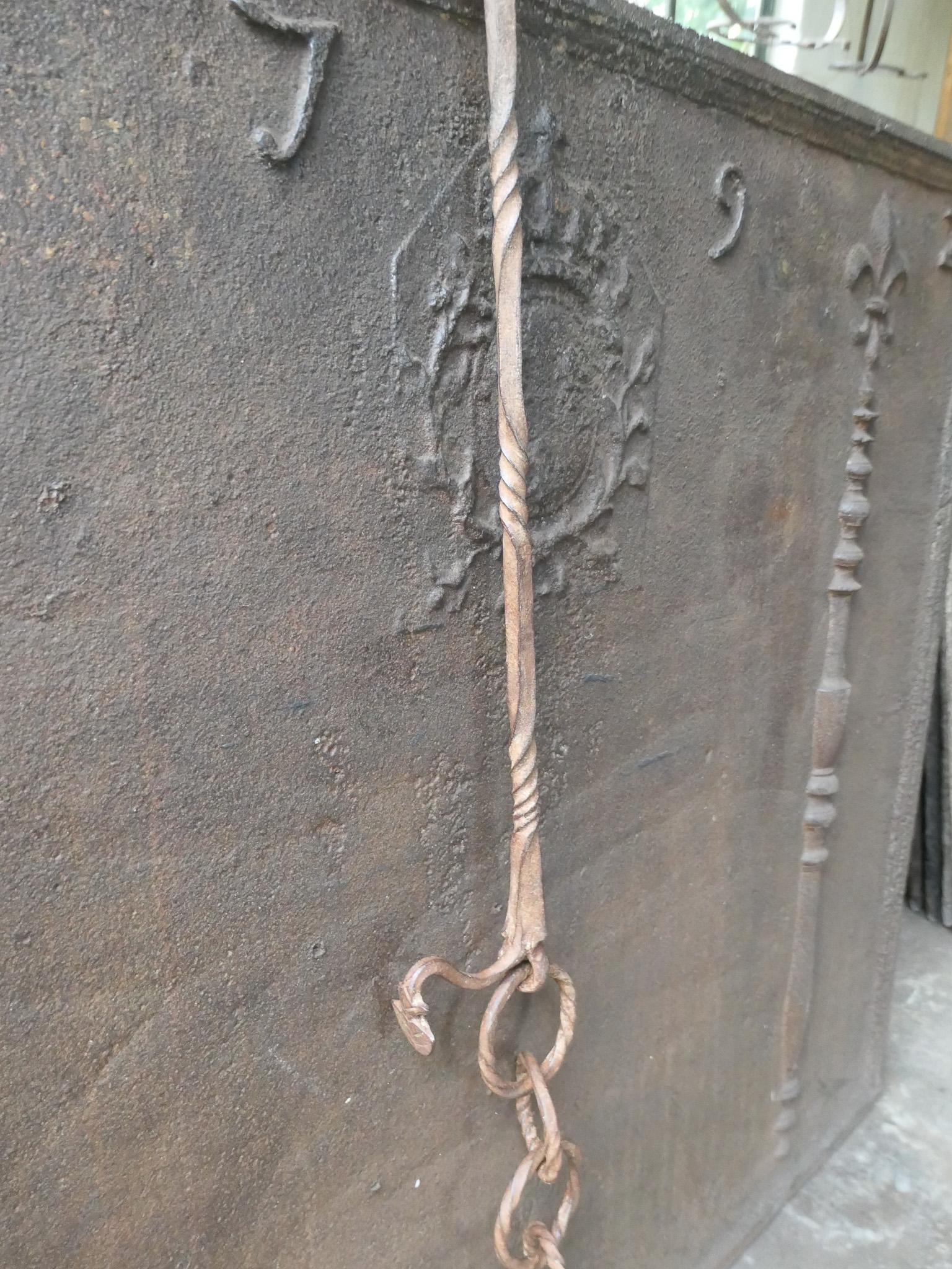 Large 17th Century French Fireplace Pot Hook In Good Condition For Sale In Amerongen, NL