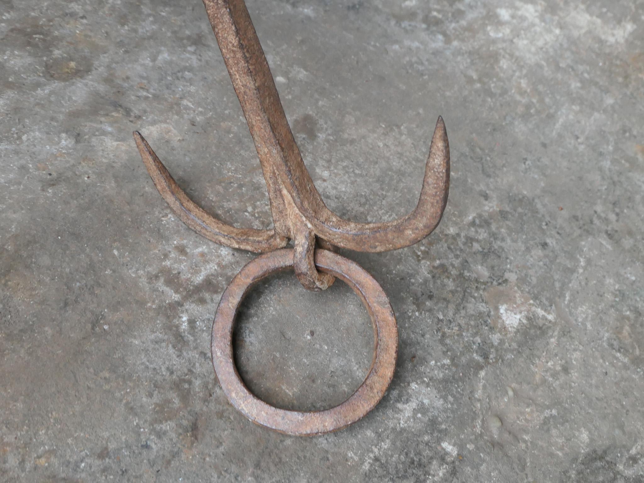 18th Century and Earlier Large 17th Century French Fireplace Pot Hook For Sale