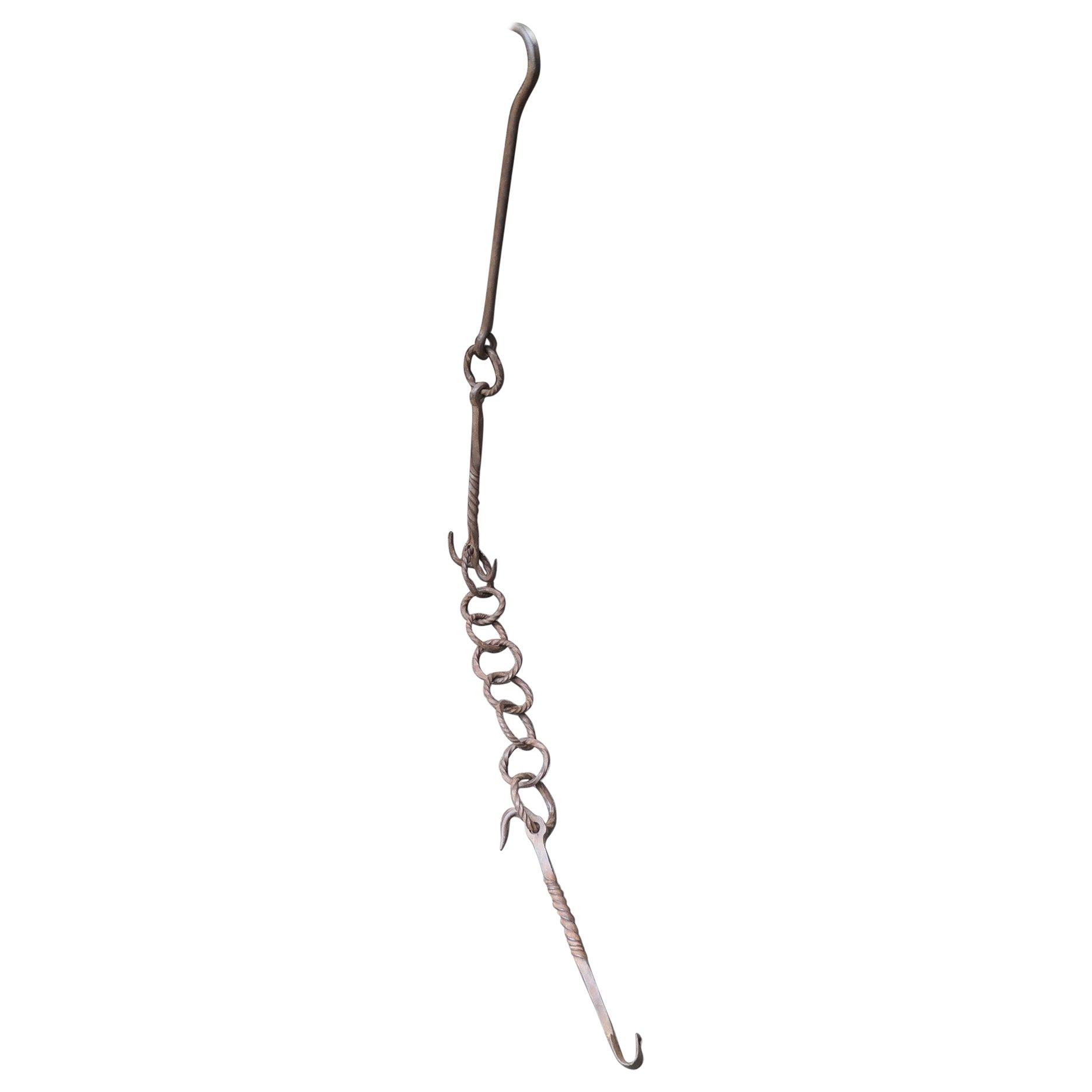 Large 17th Century French Fireplace Pot Hook