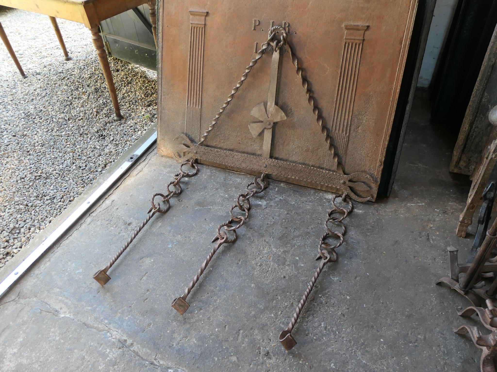 Large 17th Century French Fireplace Trammel or Hanger For Sale 8