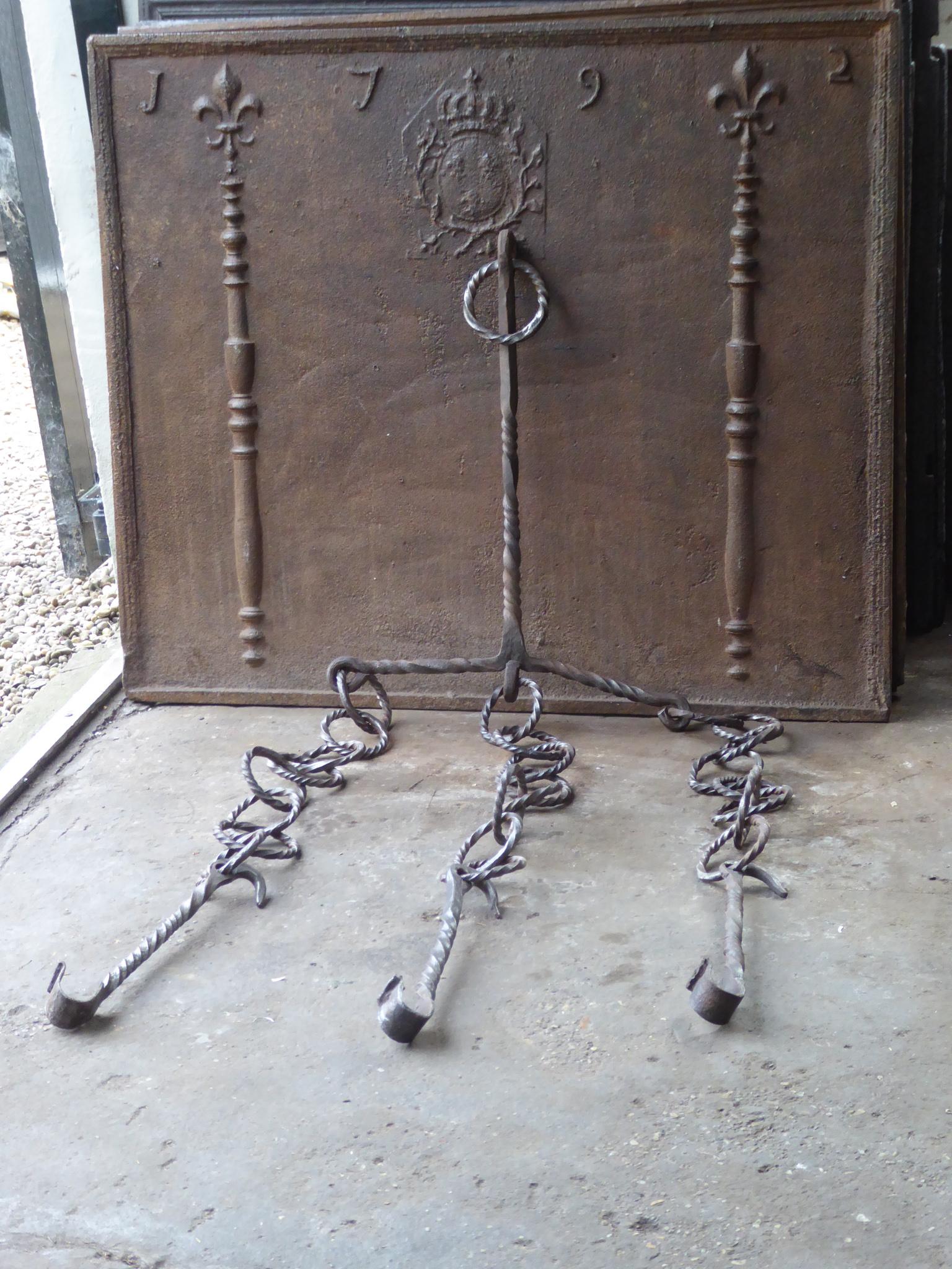 Louis XIV Large 17th Century French Fireplace Trammel or Hanger For Sale