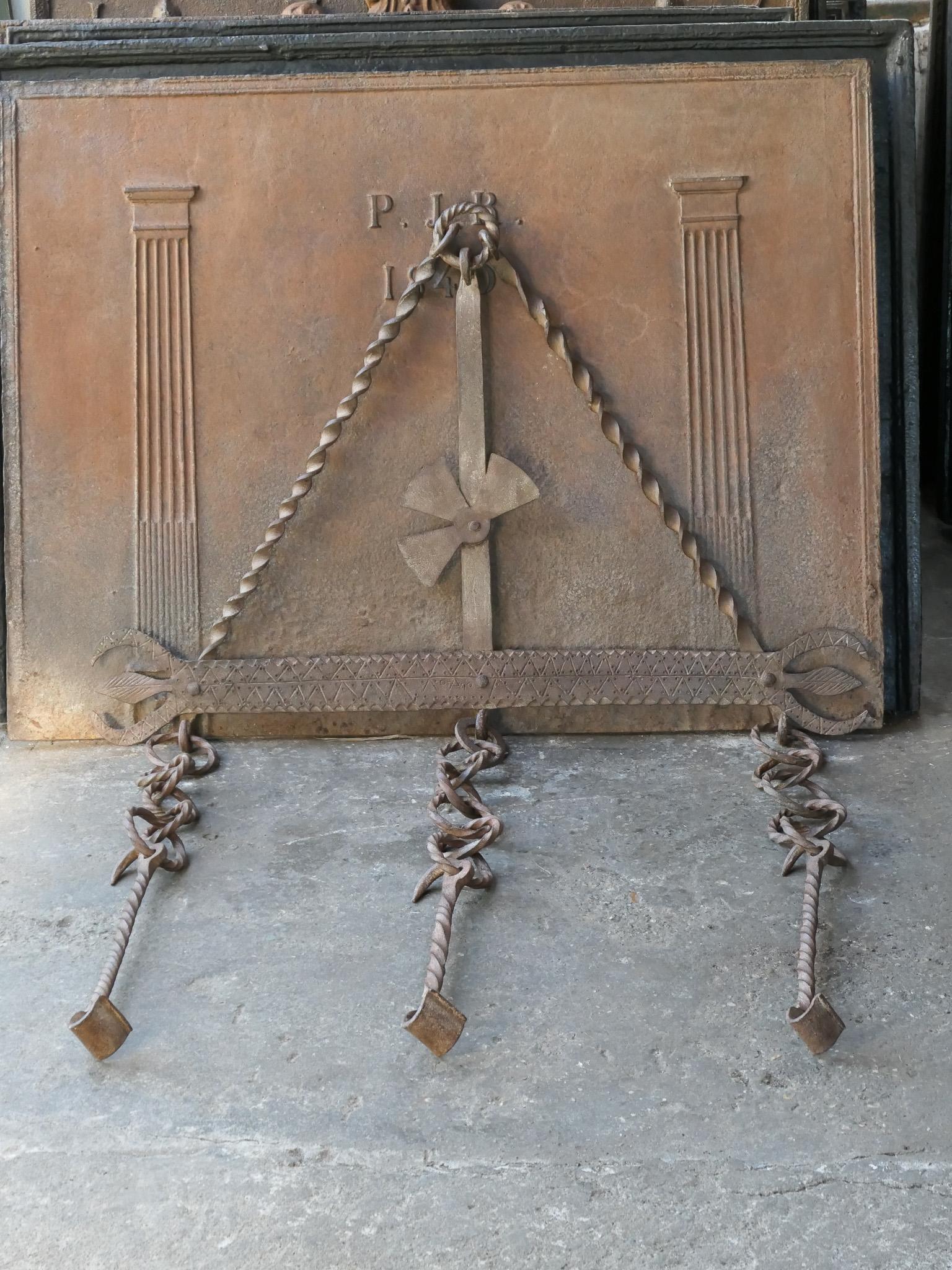 Louis XIV Large 17th Century French Fireplace Trammel or Hanger For Sale
