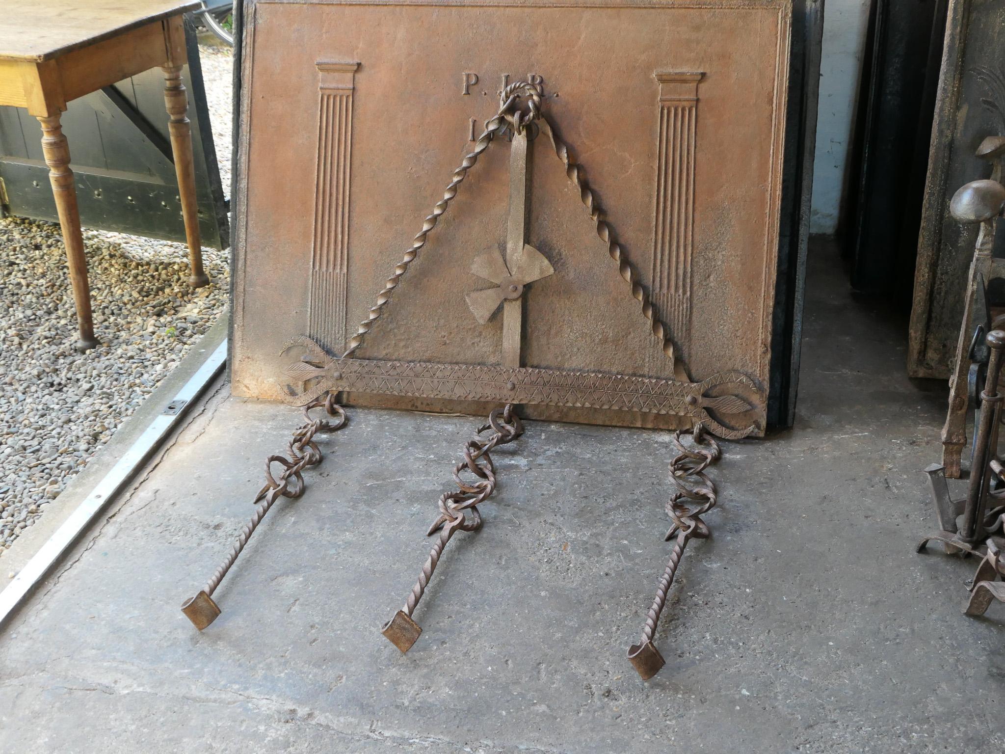 Large 17th Century French Fireplace Trammel or Hanger In Good Condition For Sale In Amerongen, NL