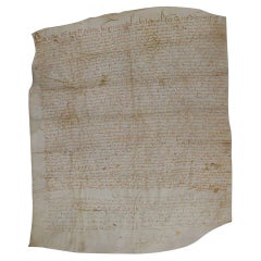 Large 17th Century French Vellum Handwriting