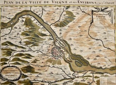 Vienna, Austria: A Large 17th Century Hand-Colored Map by Sanson and Jaillot