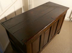 Large 17th Century Inlaid Panelled Oak Coffer