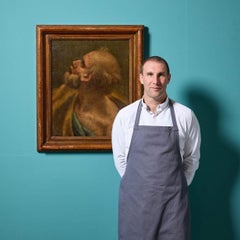 Grand portrait de philosophe de l'école italienne du XVIIe siècle Huile sur toile