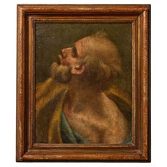 Grand portrait de philosophe de l'école italienne du XVIIe siècle Huile sur toile