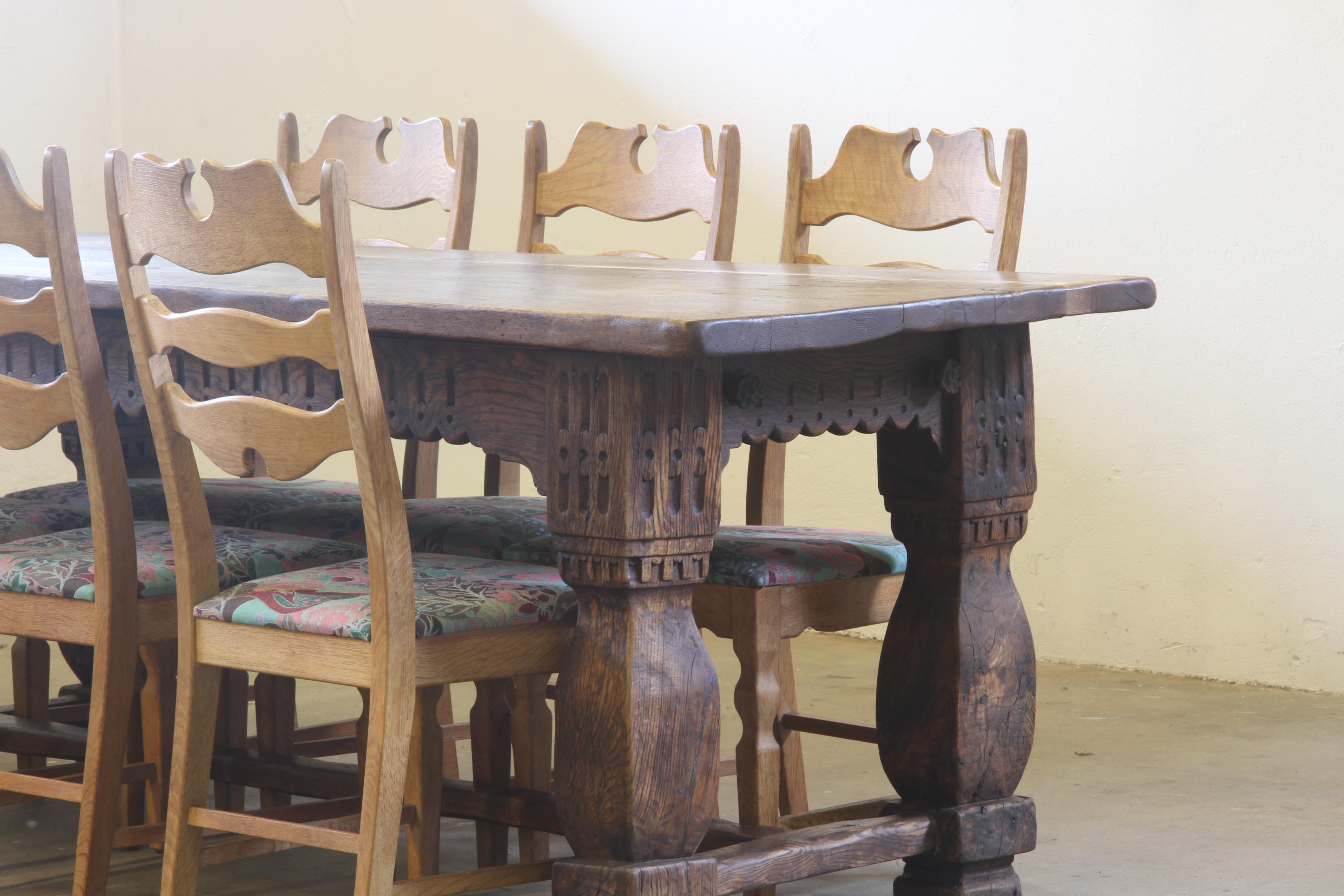 Grande table de réfectoire de style jacobéen baroque du 17e siècle - Début 1900 en vente 11