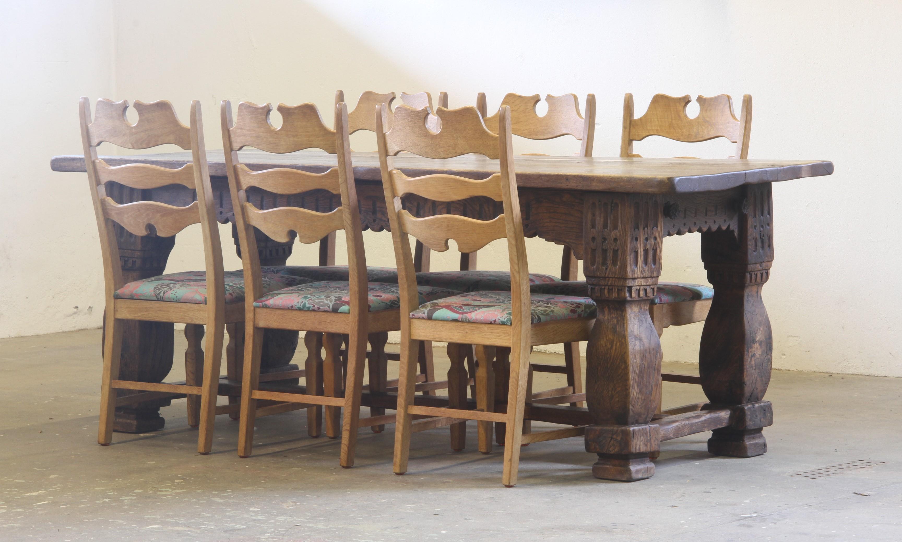 Grande table de réfectoire de style jacobéen baroque du 17e siècle - Début 1900 en vente 12
