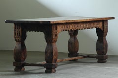 Large 17th century Jacobean style Baroque Farmhouse Refectory Table – Early 1900