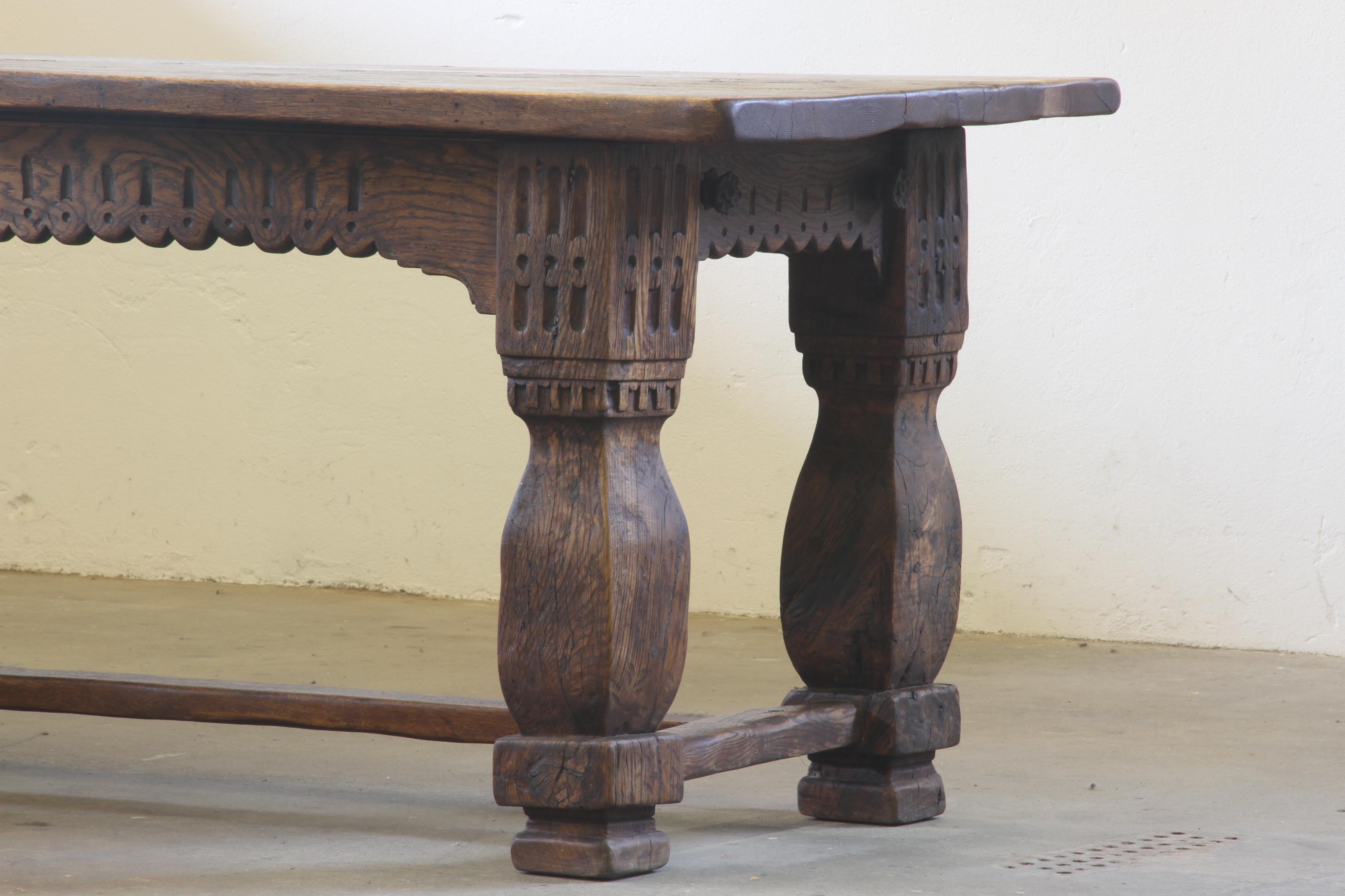 Baroque Grande table de réfectoire de style jacobéen baroque du 17e siècle - Début 1900 en vente