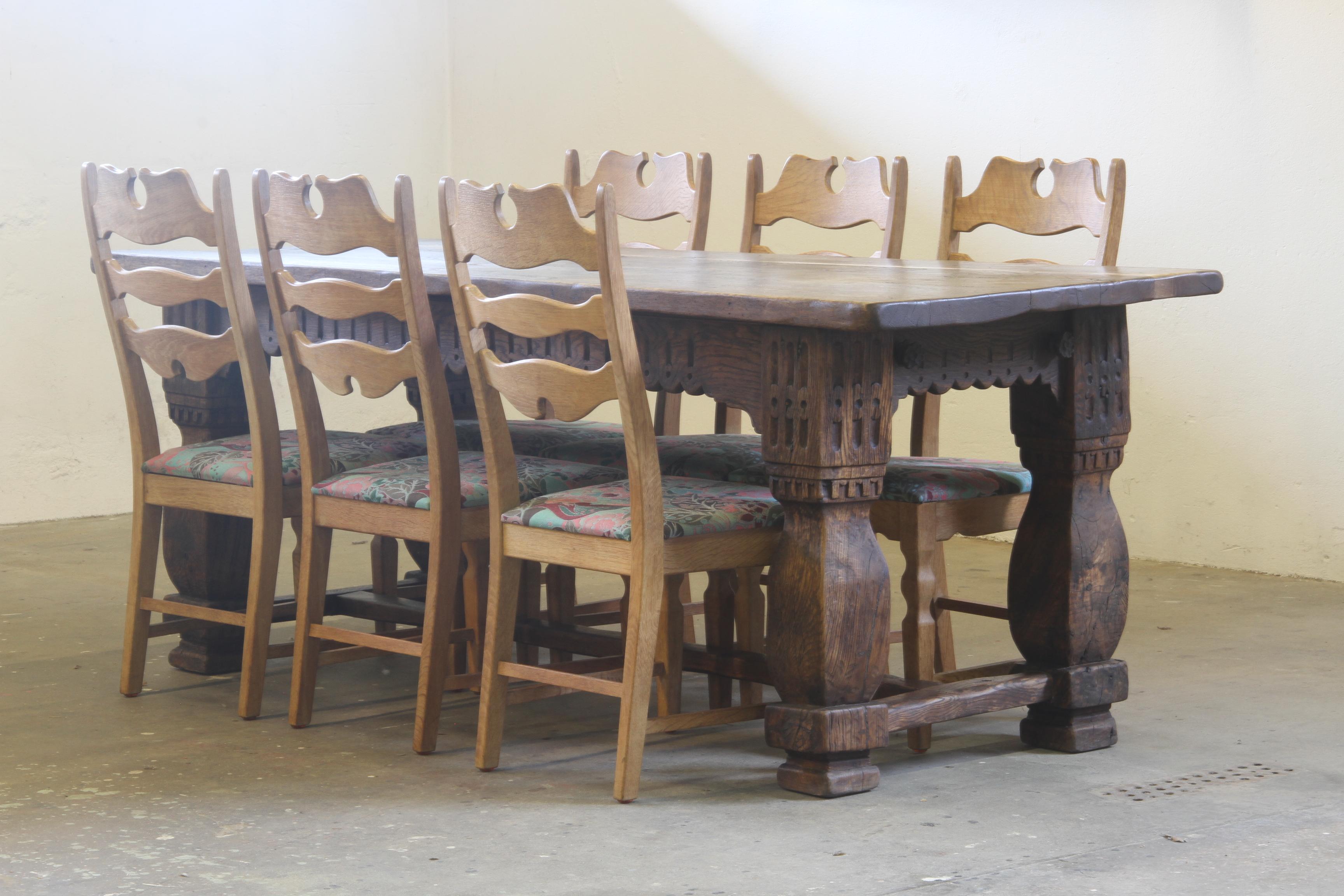 Milieu du XXe siècle Grande table de réfectoire de style jacobéen baroque du 17e siècle - Début 1900 en vente