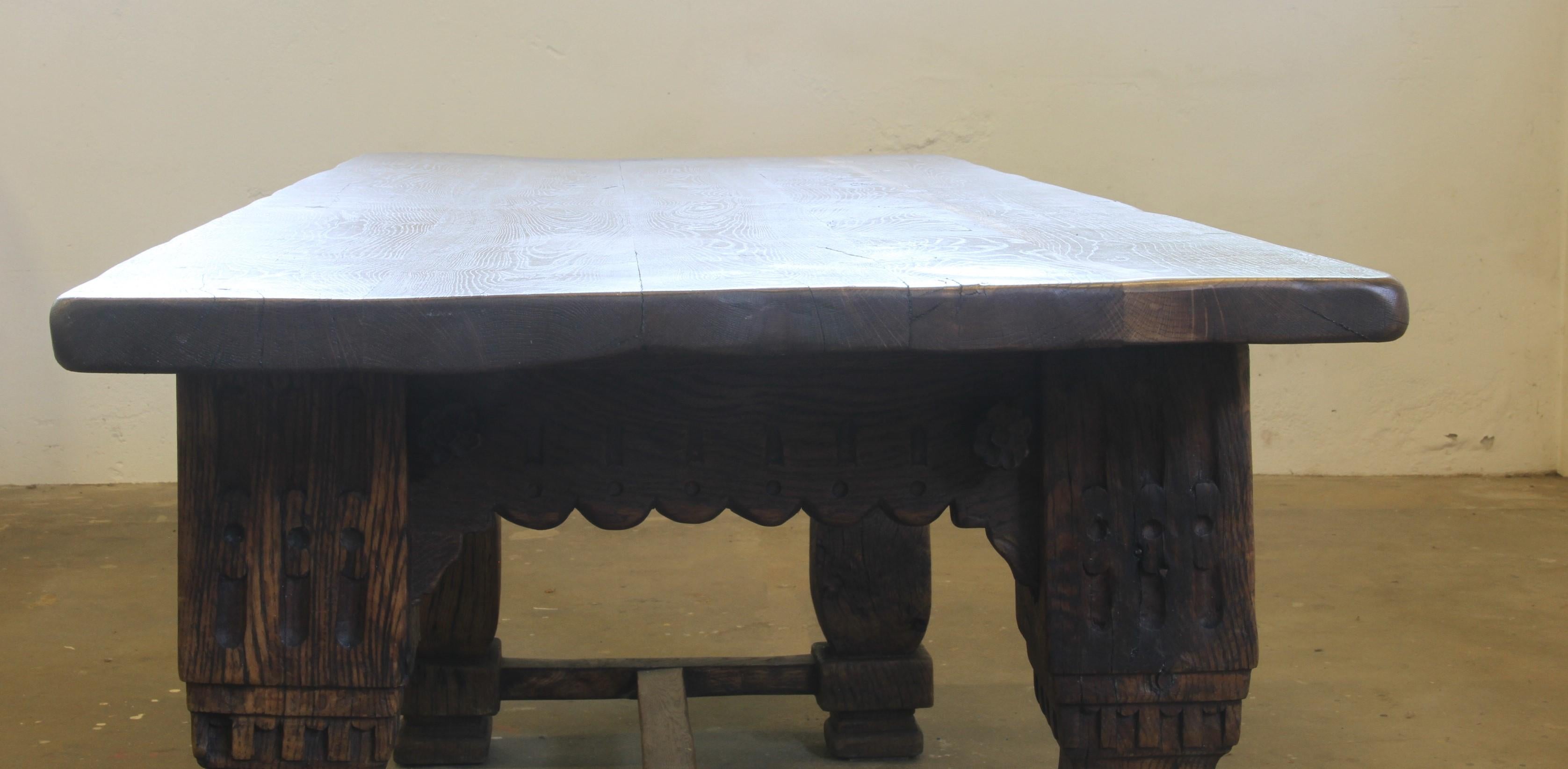 Grande table de réfectoire de style jacobéen baroque du 17e siècle - Début 1900 en vente 2