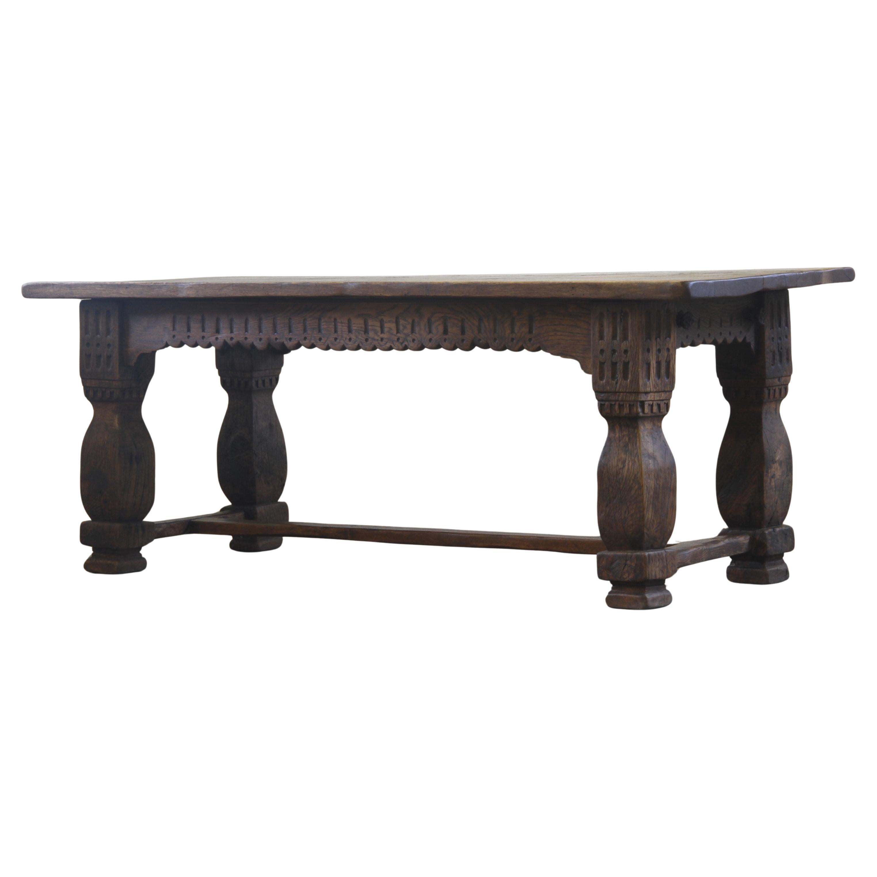 Large 17th century Jacobean style Baroque Farmhouse Refectory Table – Early 1900