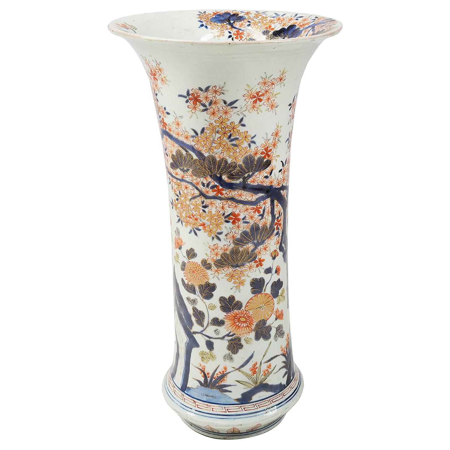 Large 17th Century Japanese Arita Imari Spill Vase