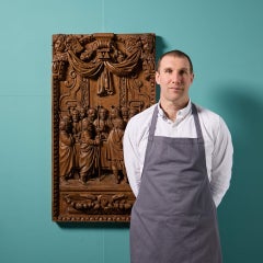 Large 17th Century Oak Carving Depicting the Last Supper