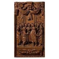 Large 17th Century Oak Carving Depicting the Last Supper