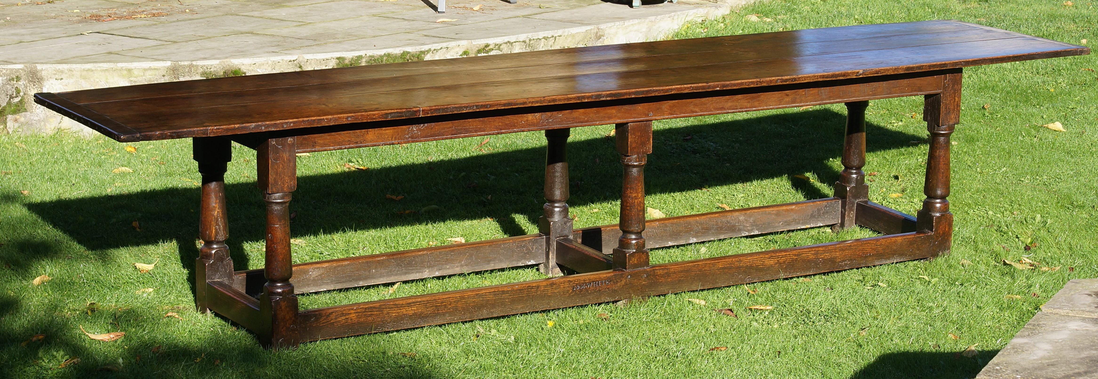 Jacobean Large 17th Century Oak Refectory Table. kitchen/dining. For Sale