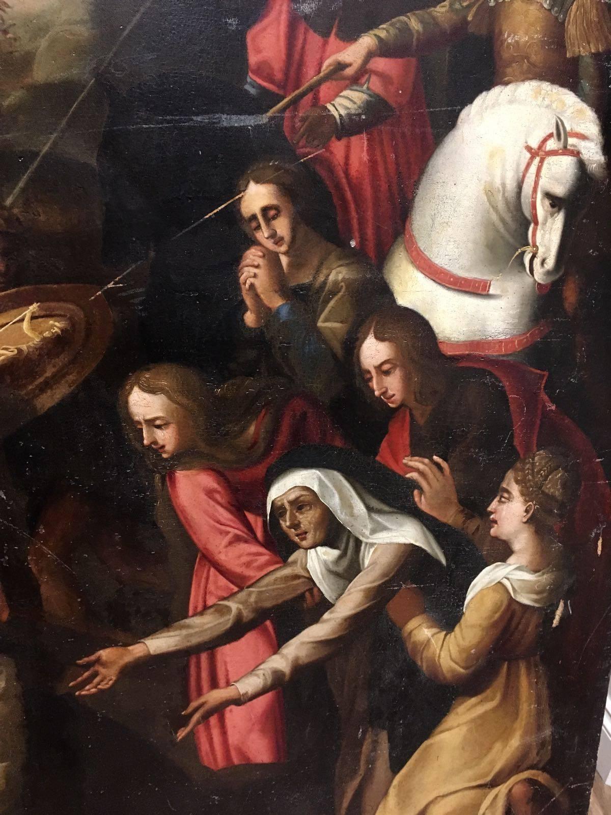 Other Large 17th Century Painting, Scene Just before the Crucifixion of Jesus For Sale