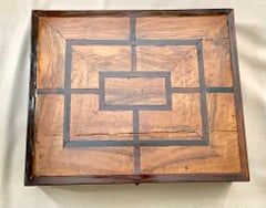 Large 17th Century Rosewood and Walnut Game Box for Chess, Backgammon, Checkers