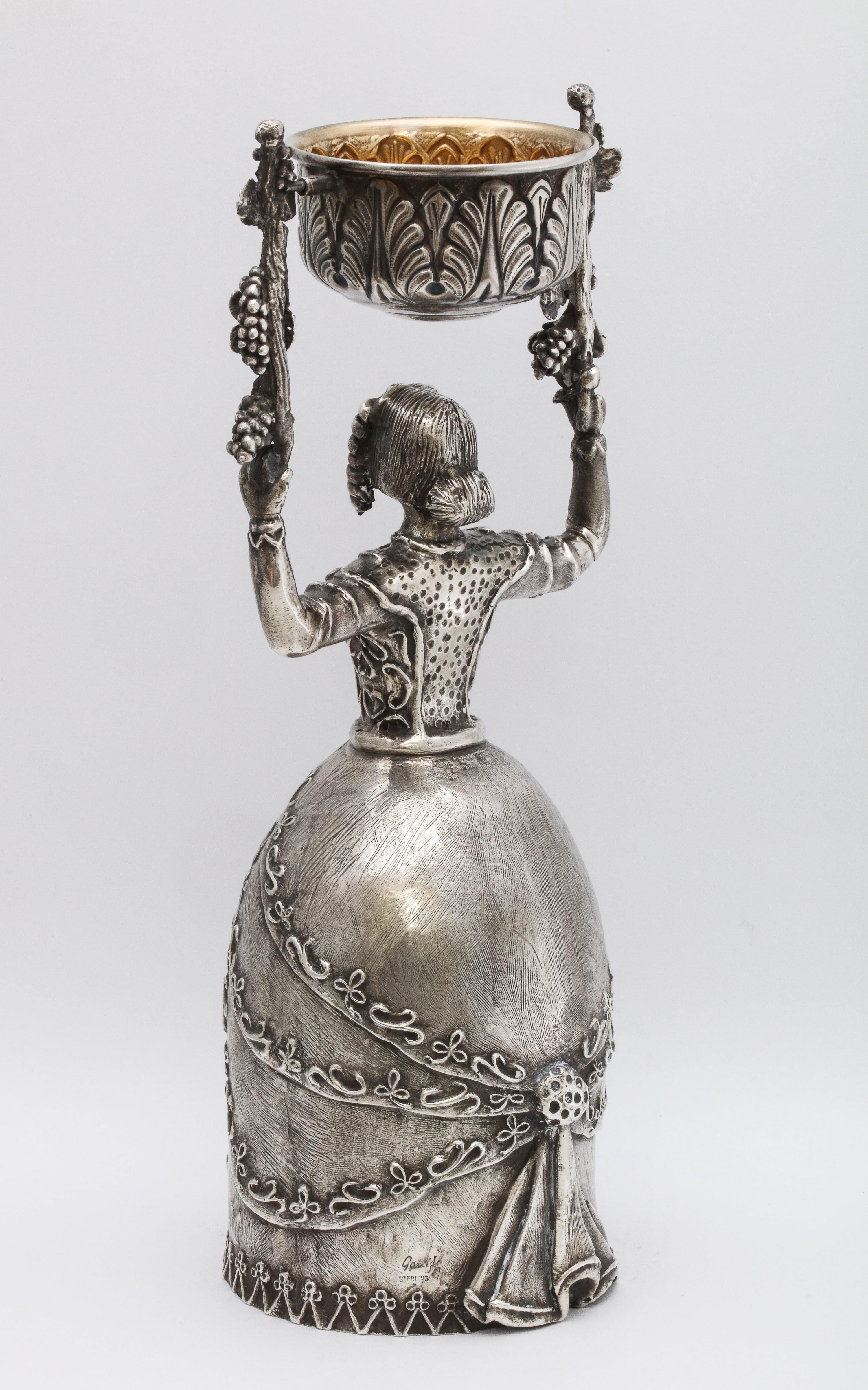 Large 17th Century-Style Sterling Silver Wager/Marriage Cup 3