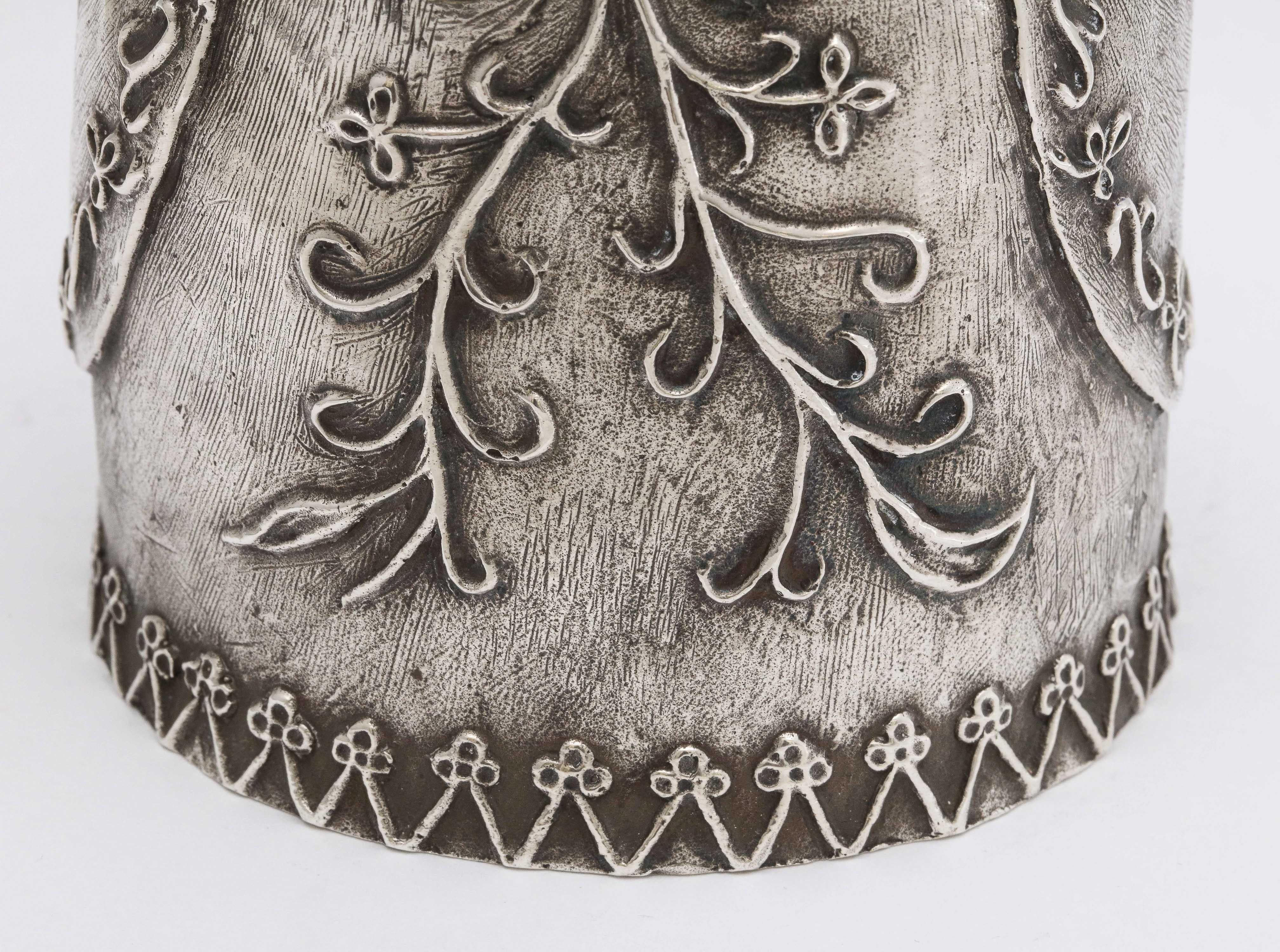 Large 17th Century-Style Sterling Silver Wager/Marriage Cup 9
