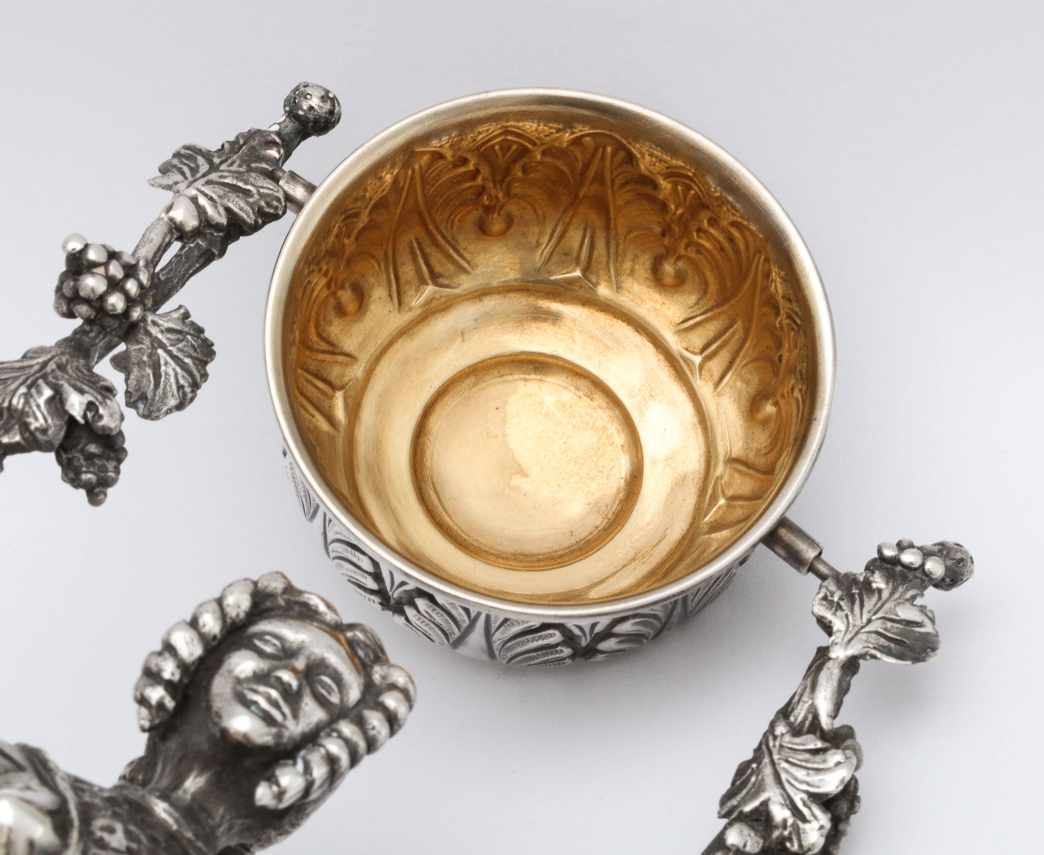 Large 17th Century-Style Sterling Silver Wager/Marriage Cup 11