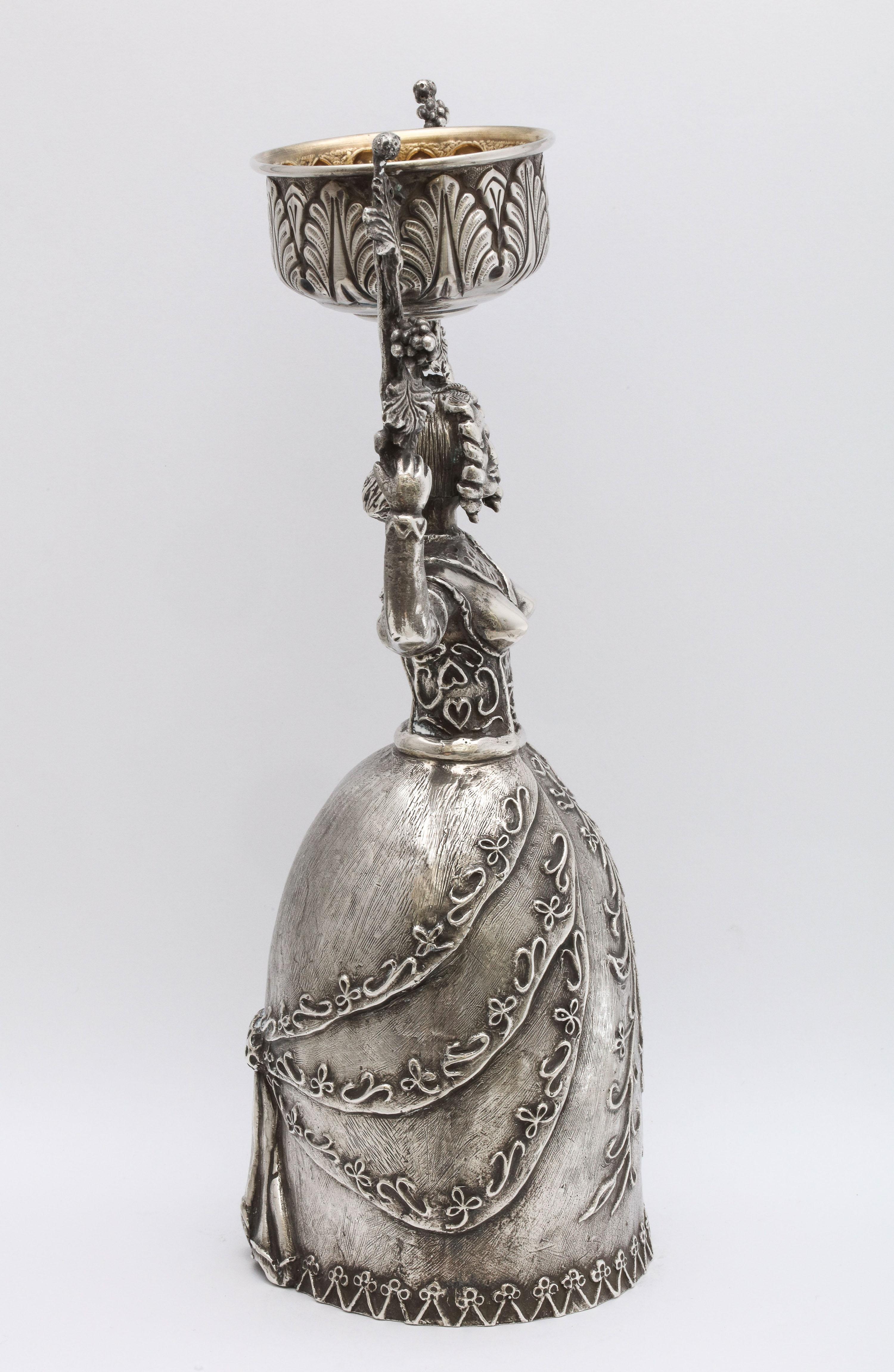 Mid-20th Century Large 17th Century-Style Sterling Silver Wager/Marriage Cup