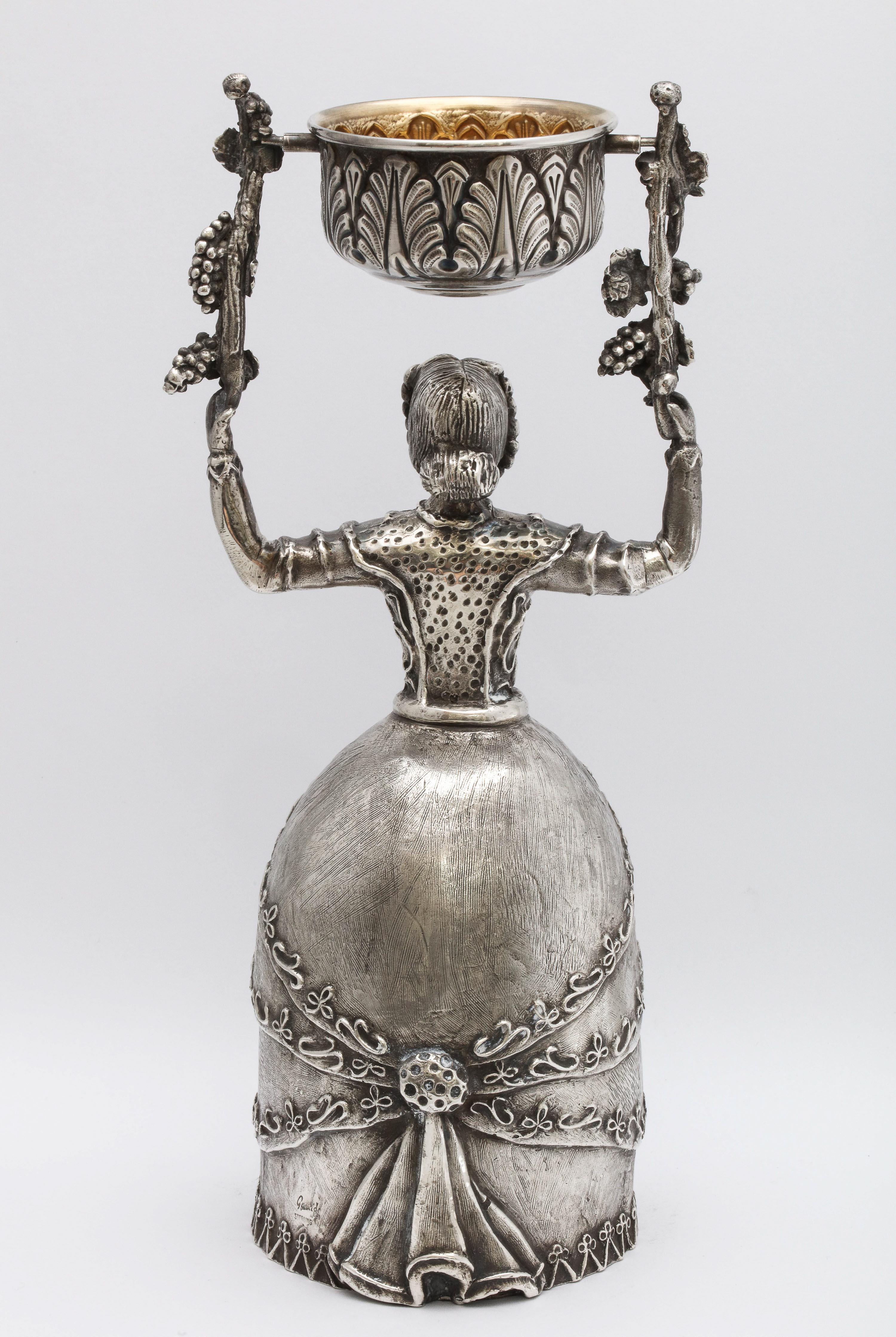 Large 17th Century-Style Sterling Silver Wager/Marriage Cup 1