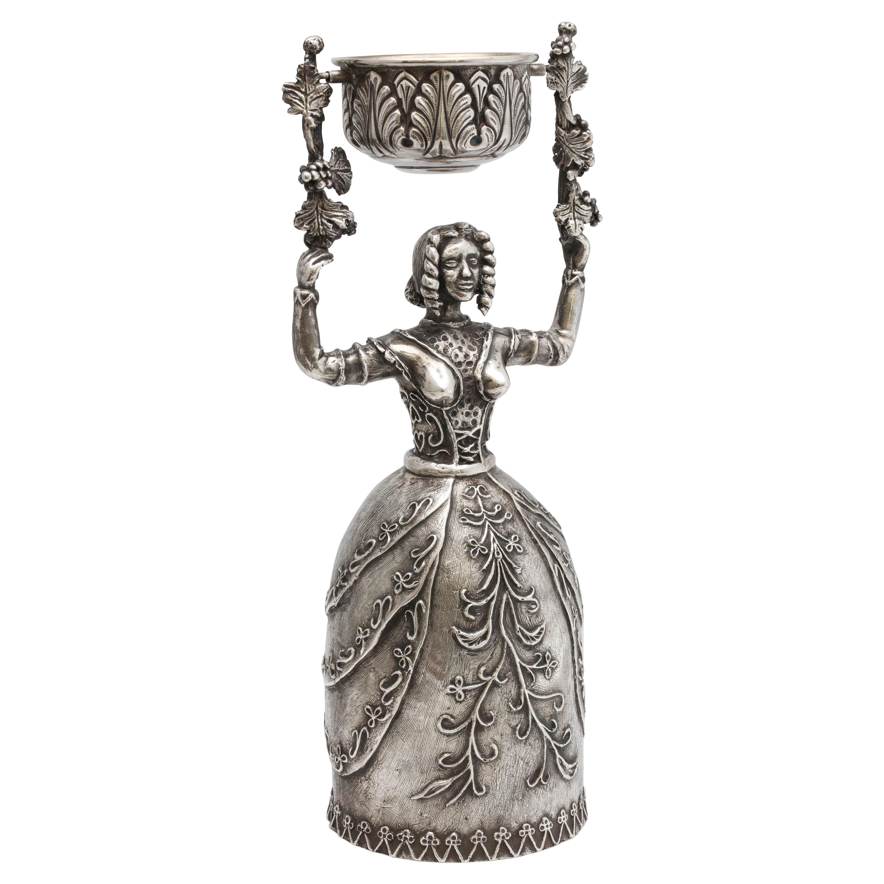 Large 17th Century-Style Sterling Silver Wager/Marriage Cup