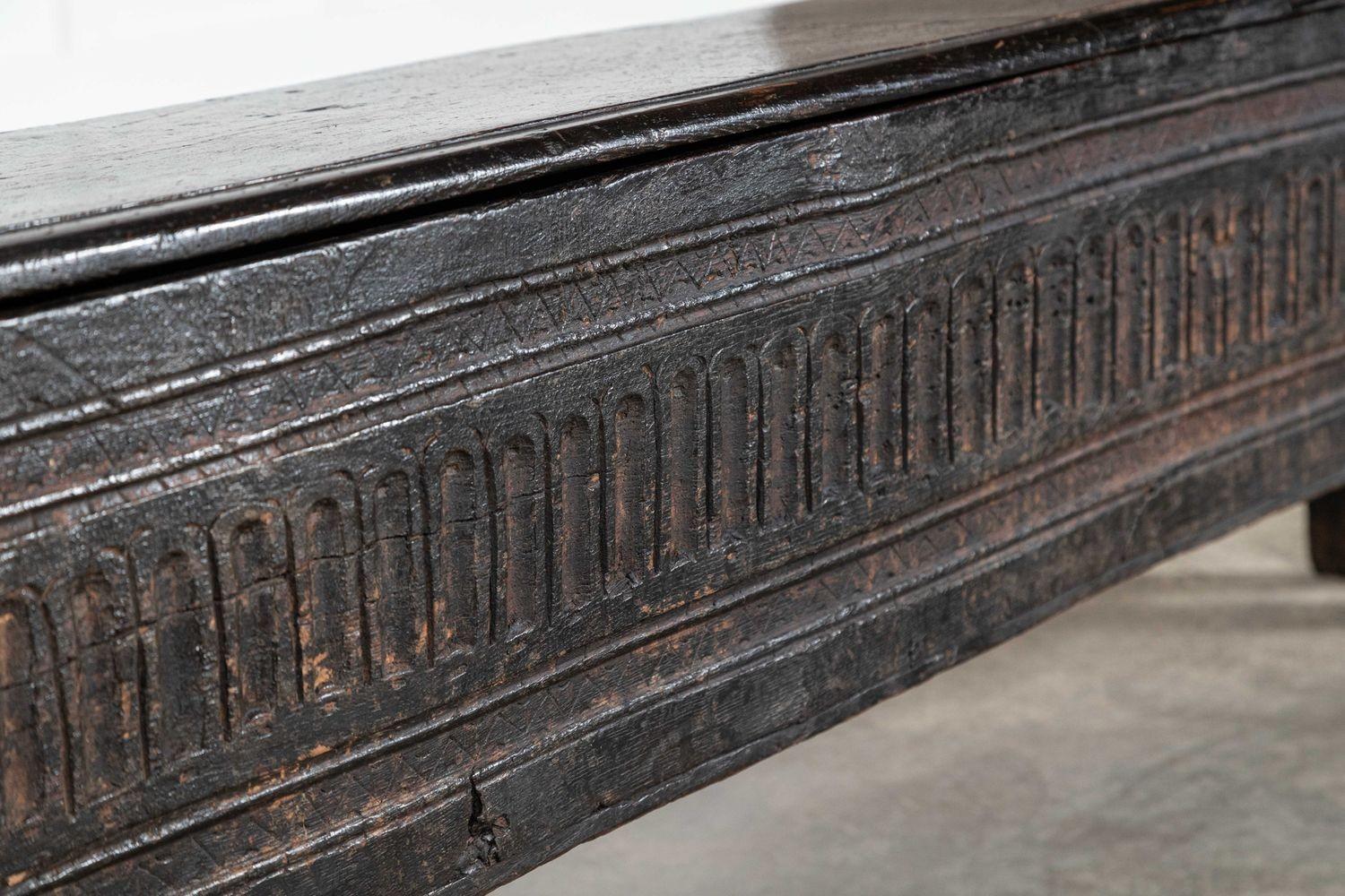 circa 1690
Large 17th English Oak Sword Chest
sku 2015
W157 x D26 x H48 cm
Weight 22Kg