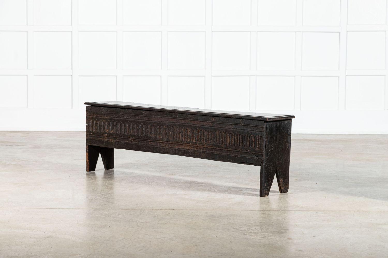 Large 17th English Oak Sword Chest 1
