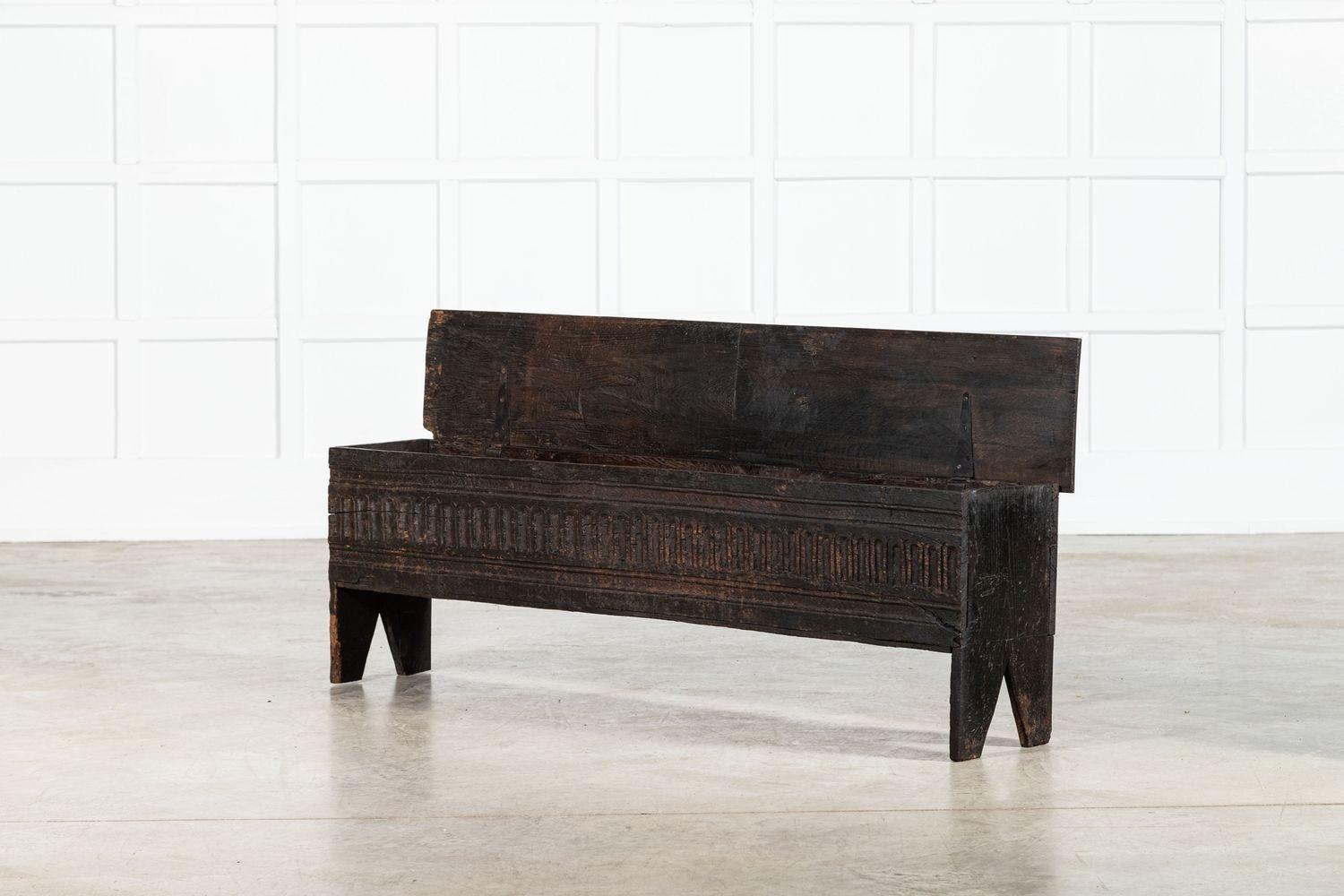 Large 17th English Oak Sword Chest 2