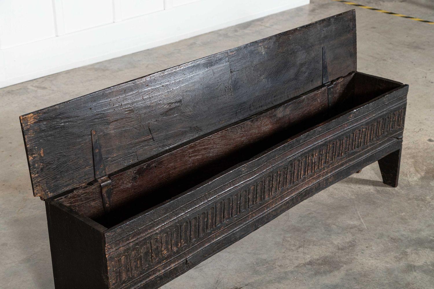 Large 17th English Oak Sword Chest 3