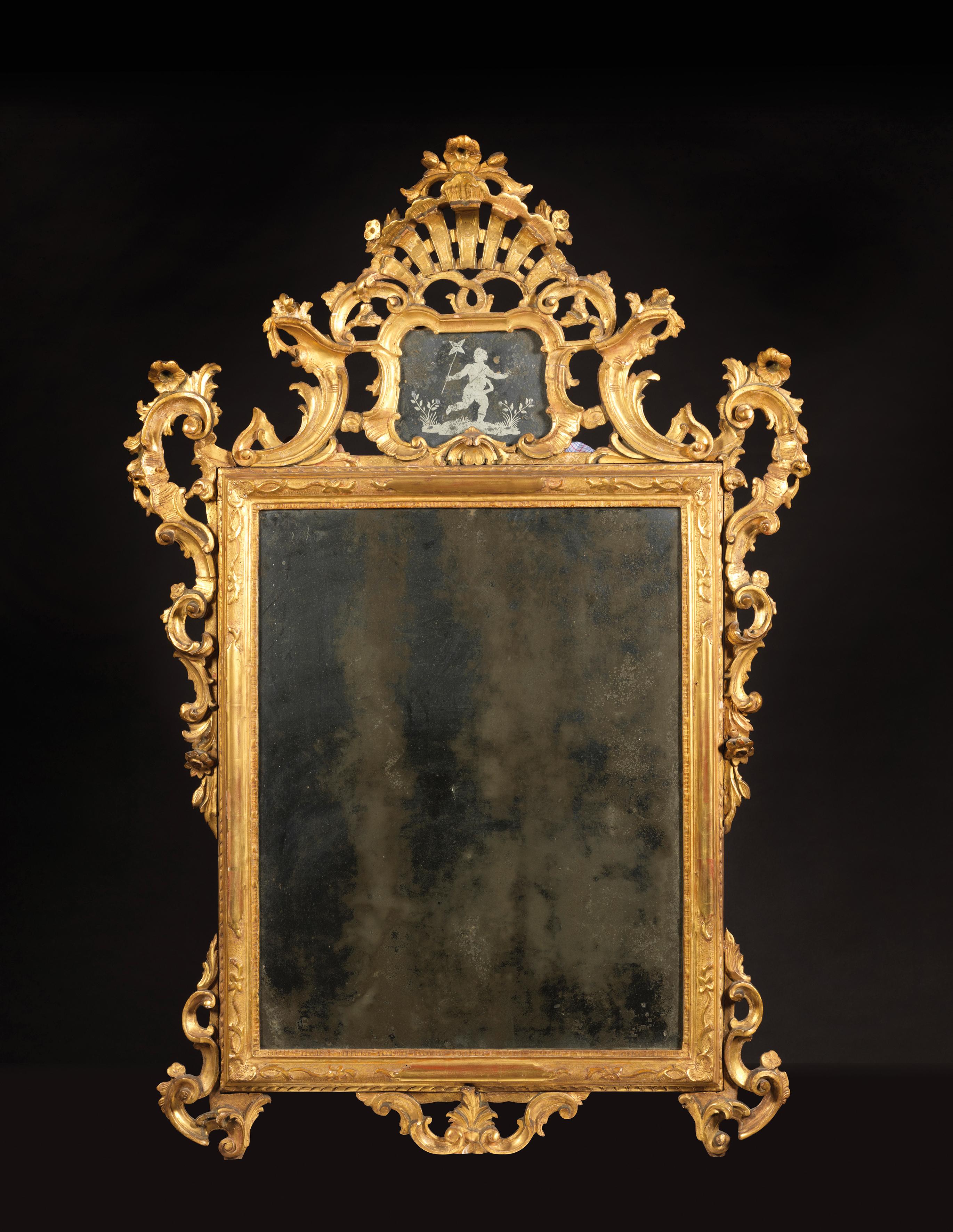 Italian Large 17th Venetian Mirror For Sale